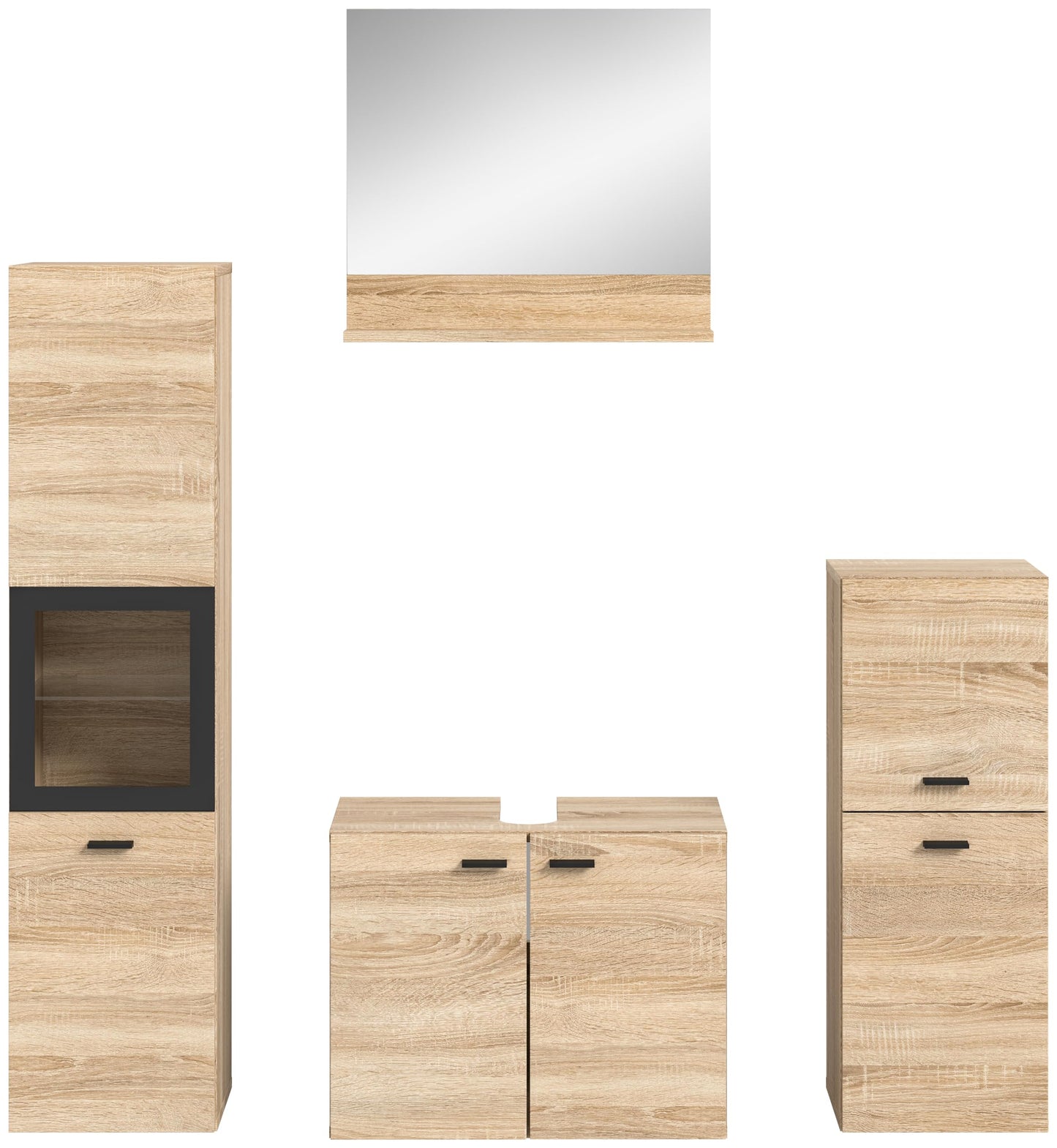 Boston Bathroom Cabinet, Standing Wall Cabinet, Hanging Cabinet, Wall Cabinet, Sonoma Oak Wood, Approx. 30 x 80 x 29 cm, Floor Standing/Hanging Mountable