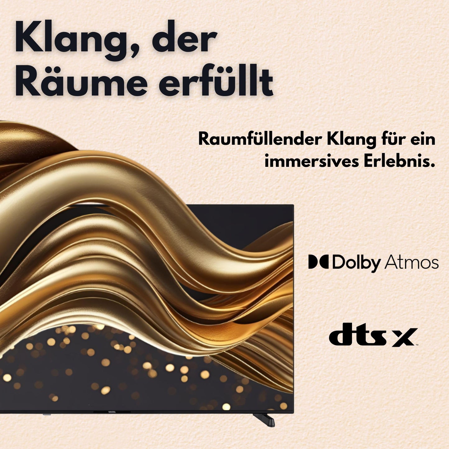 Vestel Fernseher 50 Zoll Smart TV Powered by TiVo, 4K UHD Fernseher mit Dolby Vision HDR, Dolby Atmos und integriertem Triple-Tuner, LED TV 50UT9740 schwarz