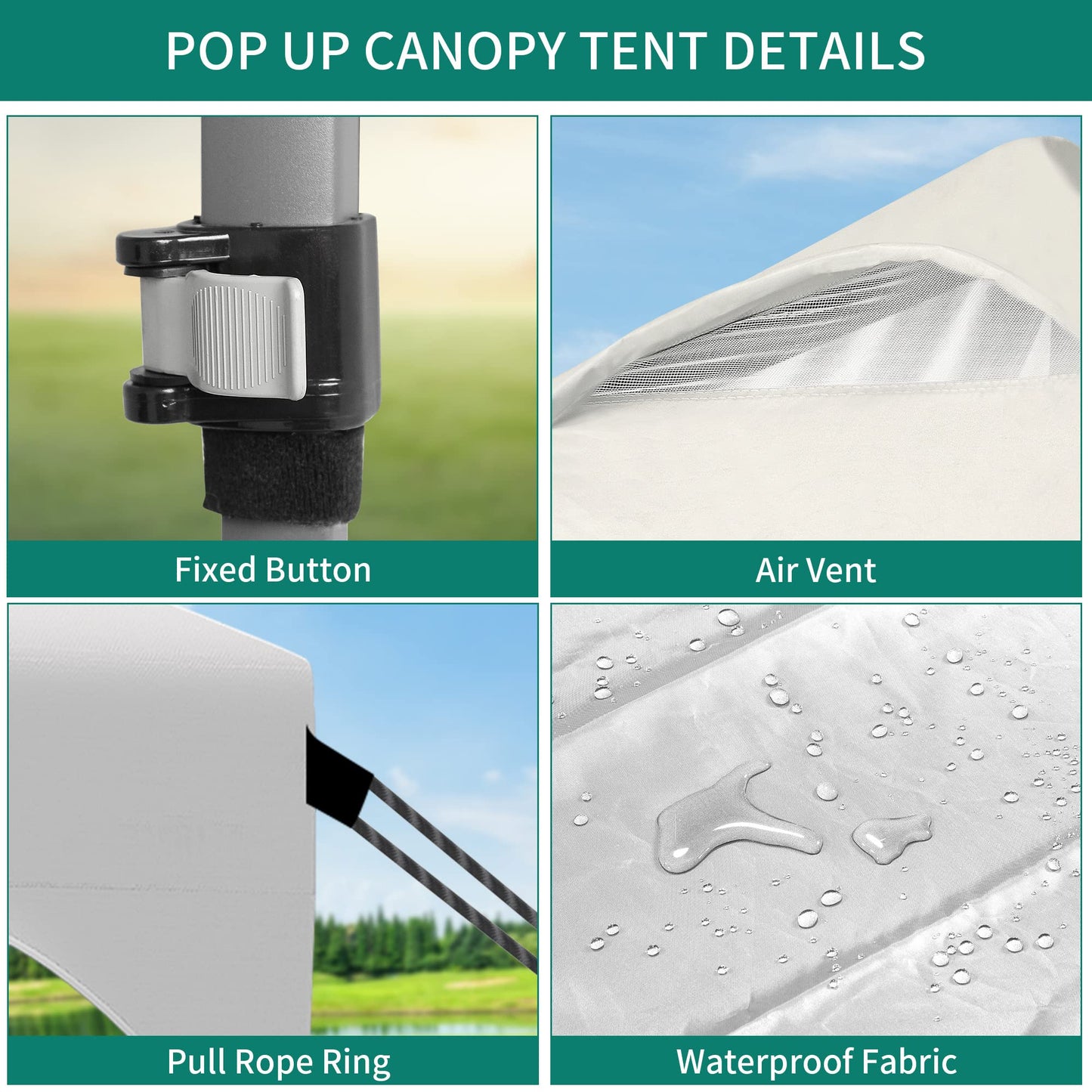 YITAHOME 3X3Meter wasserdichte Pavillon Faltpavillon, Faltbarer Stabil Pop up Pavillon Outdoor Anti-UV Gartenpavillon Höhenverstellbarfür Alle Jahreszeiten Für Märkte Pool Festival, Schwarz