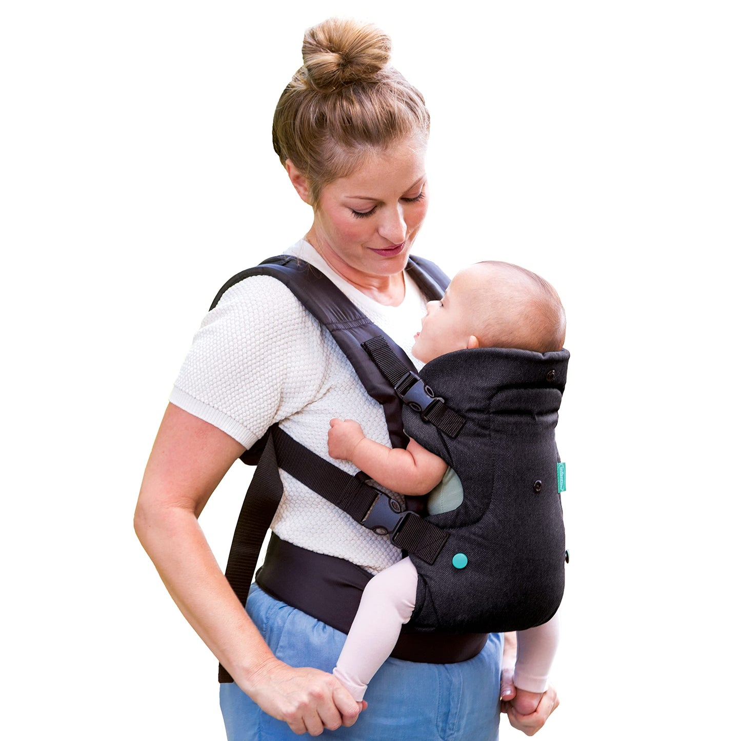 Infantino Flip Advanced 4-in-1 Ergonomic Convertible Baby Carrier with Inside and Out View, Front and Back, Portable for Newborns to Toddlers from 8-32 lbs, Grey