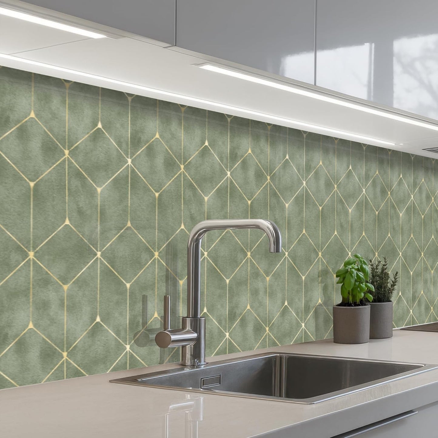 Back Wall Kitchen 60 x 80 cm Back Wall Protection Self-Adhesive Splash Guard Kitchen Back Wall Kitchen Front Kitchen Self-Adhesive Kitchen Back Walls Black - Marble - Gold - Nerf