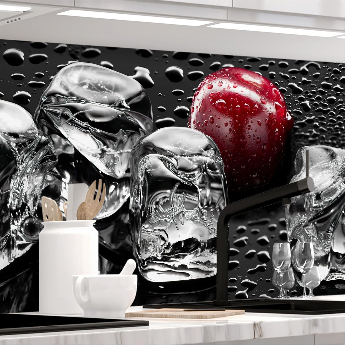 Stickerprofis Kitchen Splashback, High Gloss, Self-Adhesive, 20 Grey, 1.8 mm, Hard Plastic, for All Surfaces, Splash Guard, Premium, 60 x 220 cm