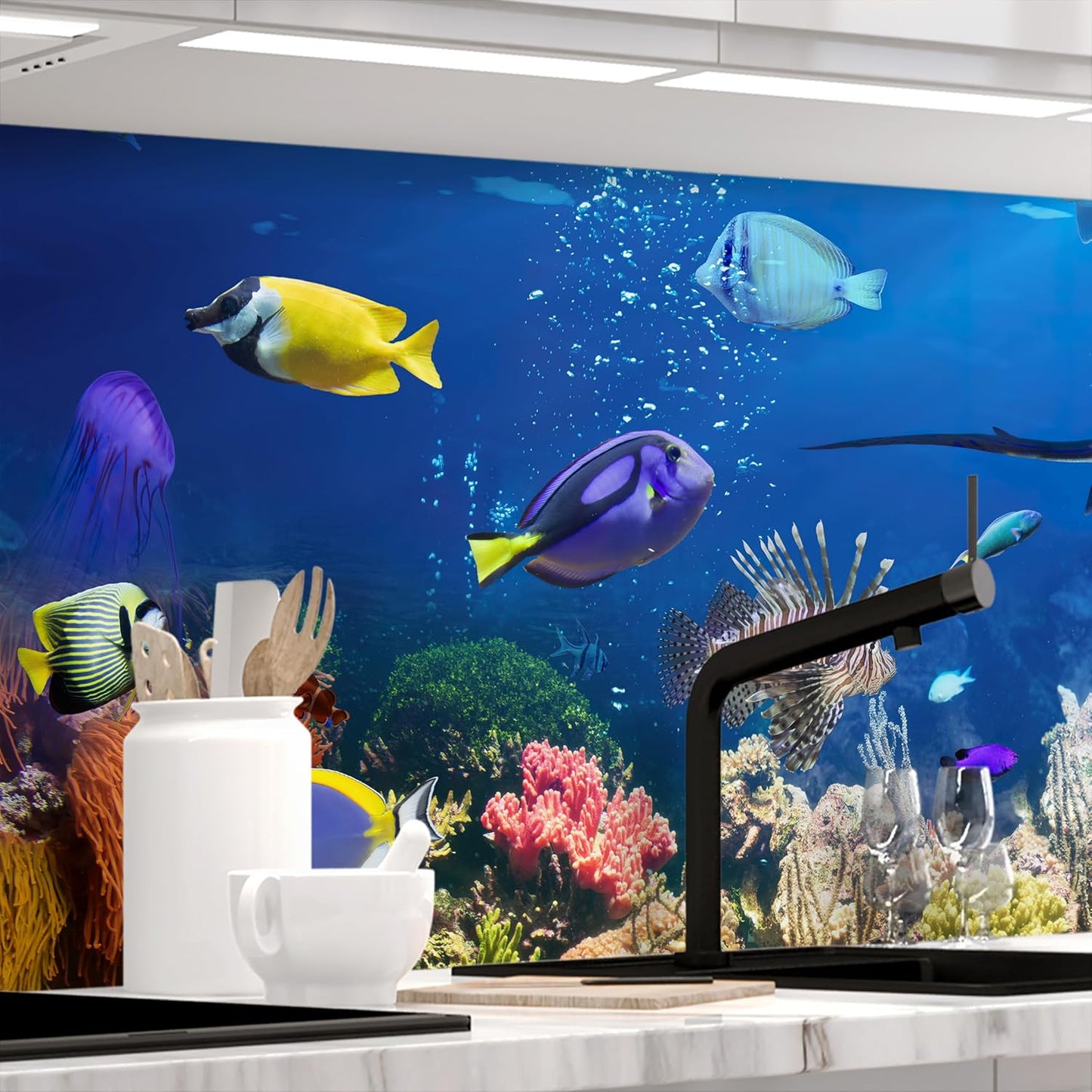 Stickerprofis Kitchen Splashback, Matte, Self-Adhesive, Pure White, 1.8 mm, Hard Plastic, for All Surfaces, Splash Guard, Premium, 60 x 280 cm