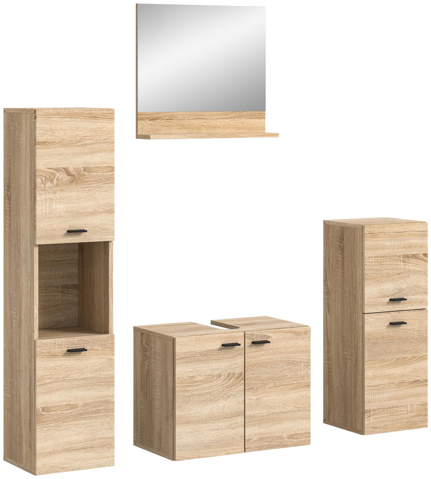 Boston Bathroom Cabinet, Standing Wall Cabinet, Hanging Cabinet, Wall Cabinet, Sonoma Oak Wood, Approx. 30 x 80 x 29 cm, Floor Standing/Hanging Mountable