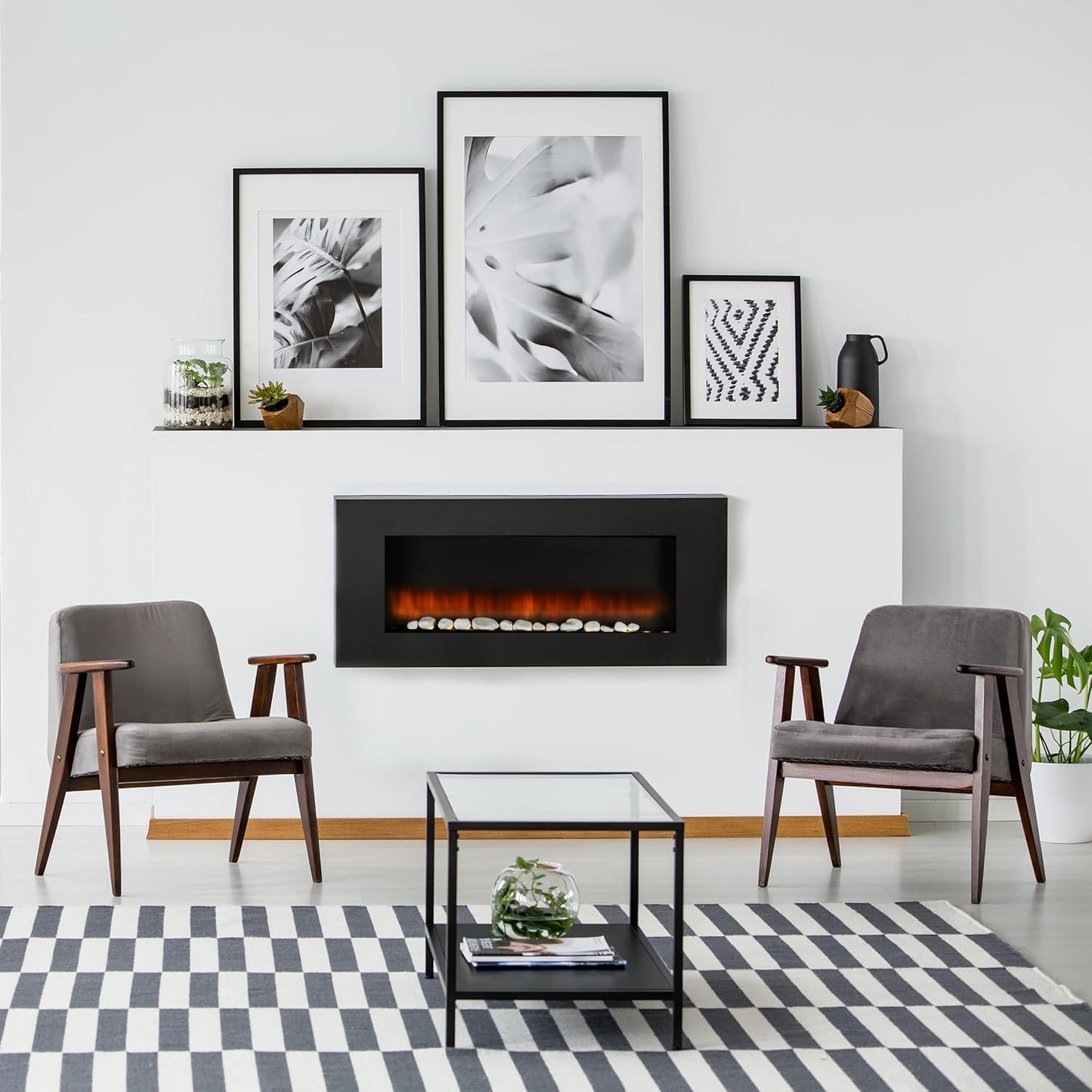 54211 Chicago Heater LED Electrical fireplace 1800 W - 67 x 23 x 62 cm - Black