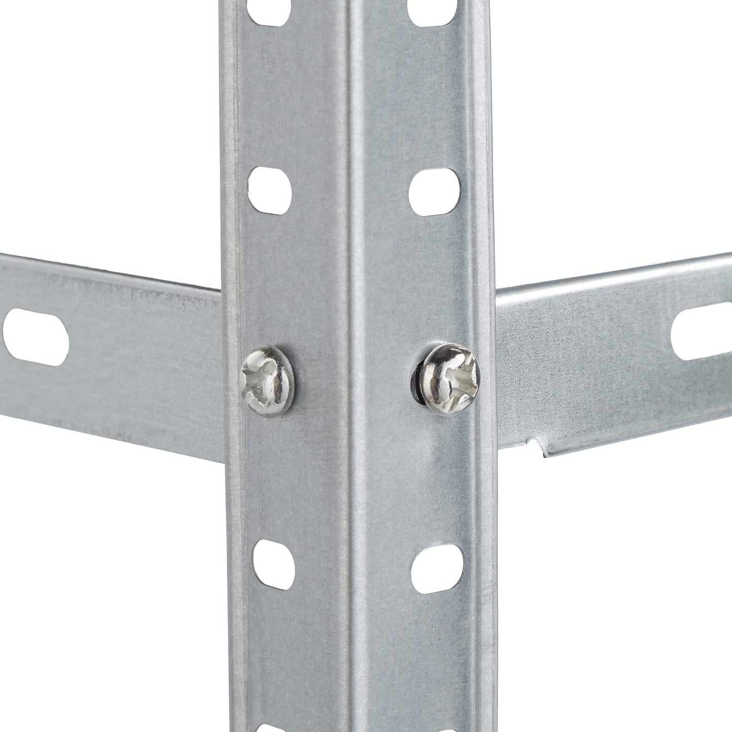 Relaxdays Galvanised Metal Shelving Unit H x W x D: 145 x 75.5 x 30 cm, 4 Shelves, up to 160 kg, for Screwing on, Steel, Storage Shelving Basement, Silver