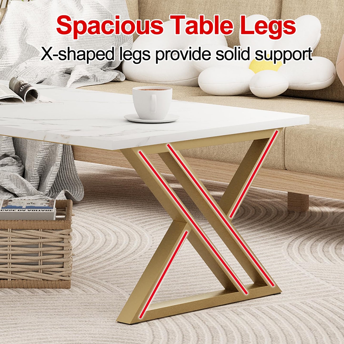 Garden 4 you X Coffee Table, White + Gold
