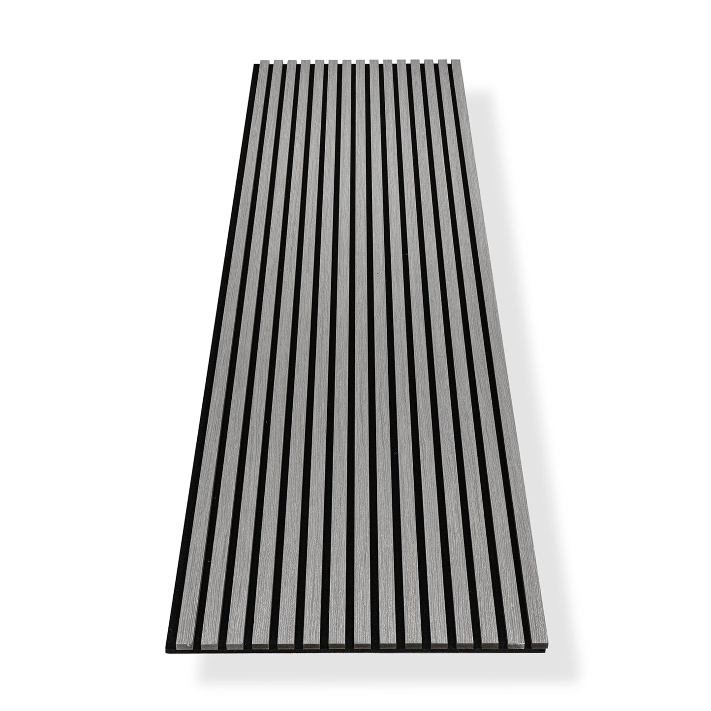 Acoustic Panels Wood 240 x 60 cm, Colour: Grey, Wall Panels Wood, 3D Slat Wall Made of Wood Veneer on Acoustic Felt, Acoustic Panels 2400 x 600 mm