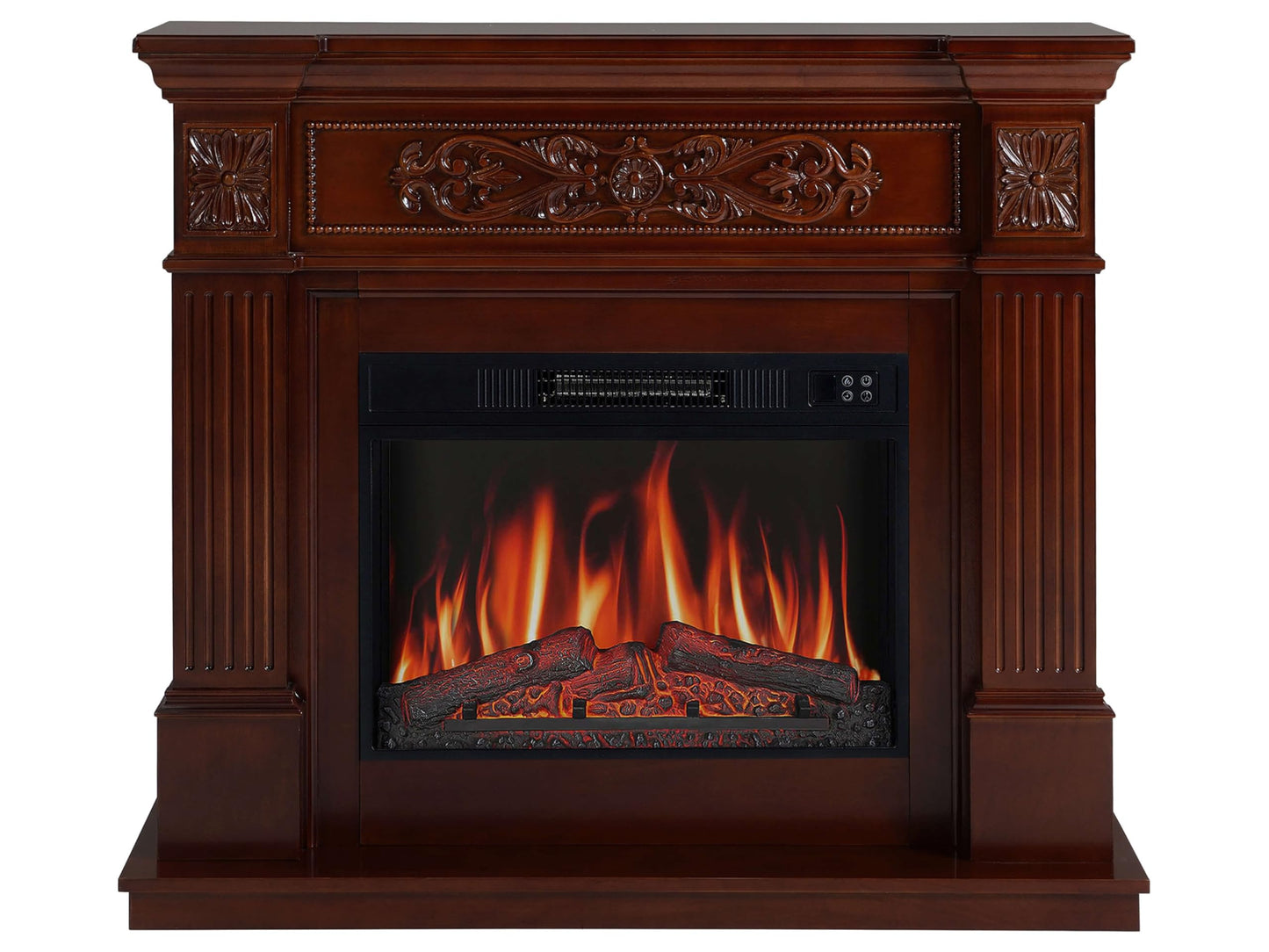 Toscana AF23BS Electric Fireplace with Heater 1800 W, Realistic 3D Flame Effect, LED Lighting, Remote Control, Timer, Thermostat, Crinkle Effect, MDF (Oak)