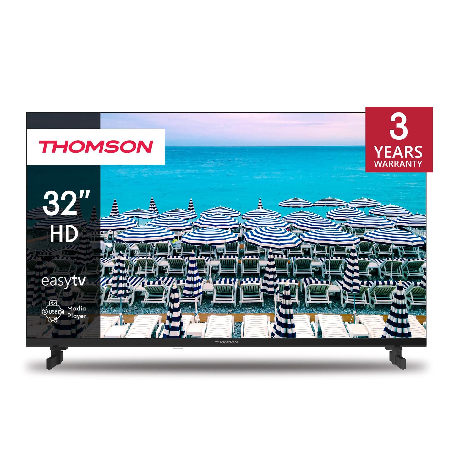 Thomson 24 Inch (60 cm) LED HD Easy TV - No Smart - Hotel Mode, USB, HDMI, Triple Tuner (Cable, Satellite, Antenna), AV IN, CI+, A+ Panel - 24HD2S13