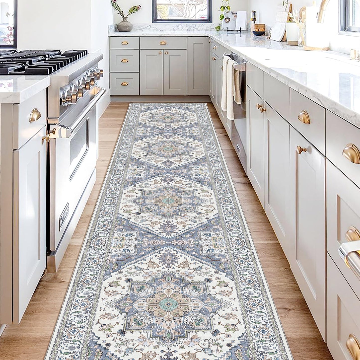 OPPODREAM Soft Area Rugs 4x6, Low-Pile Washable Rugs 4x6 with Non Slip Backing, Faux Cashmere 4 x 6 Throw Carpet, Purple