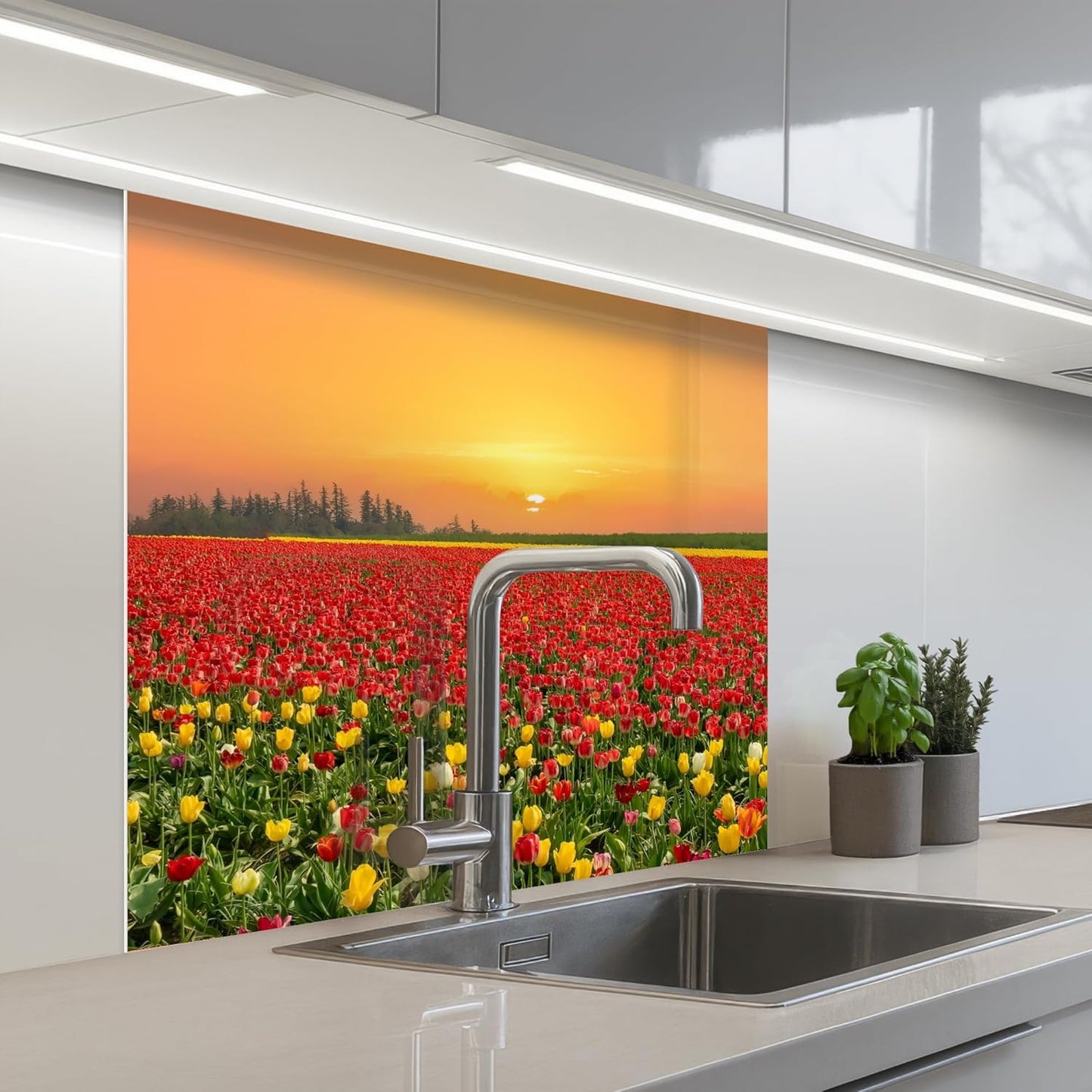 Splash Guard Kitchen Back Wall 60 x 80 cm Kitchen Washable Self-Adhesive Kitchen Wall Kitchen Front Kitchen Back Wall Protection Lavender - Purple - Flowers - Natural