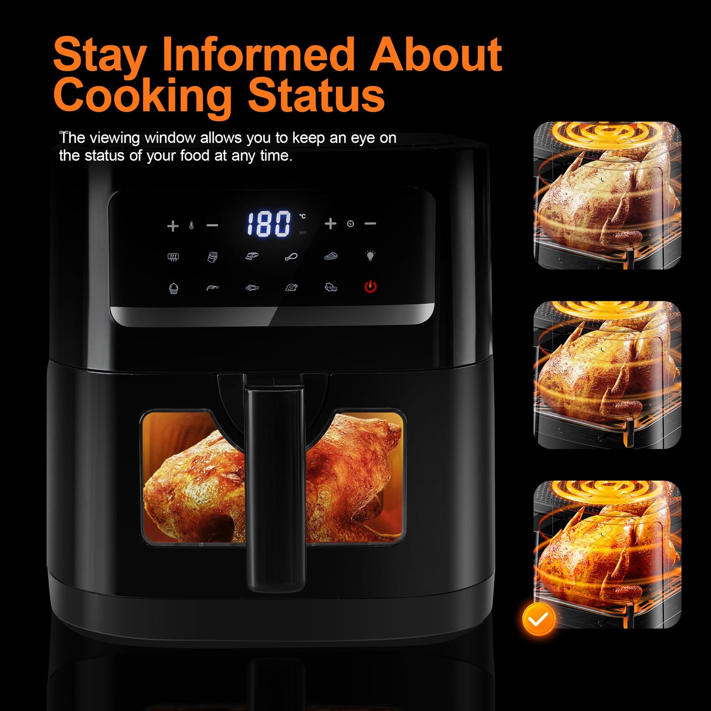 Dual Zone Hot Air Fryer, 23 L Hot Air Fryer, XXL Oven 1800 W with LED Touch Screen, 15 Programmes, with Recipe Book, 11 Accessories