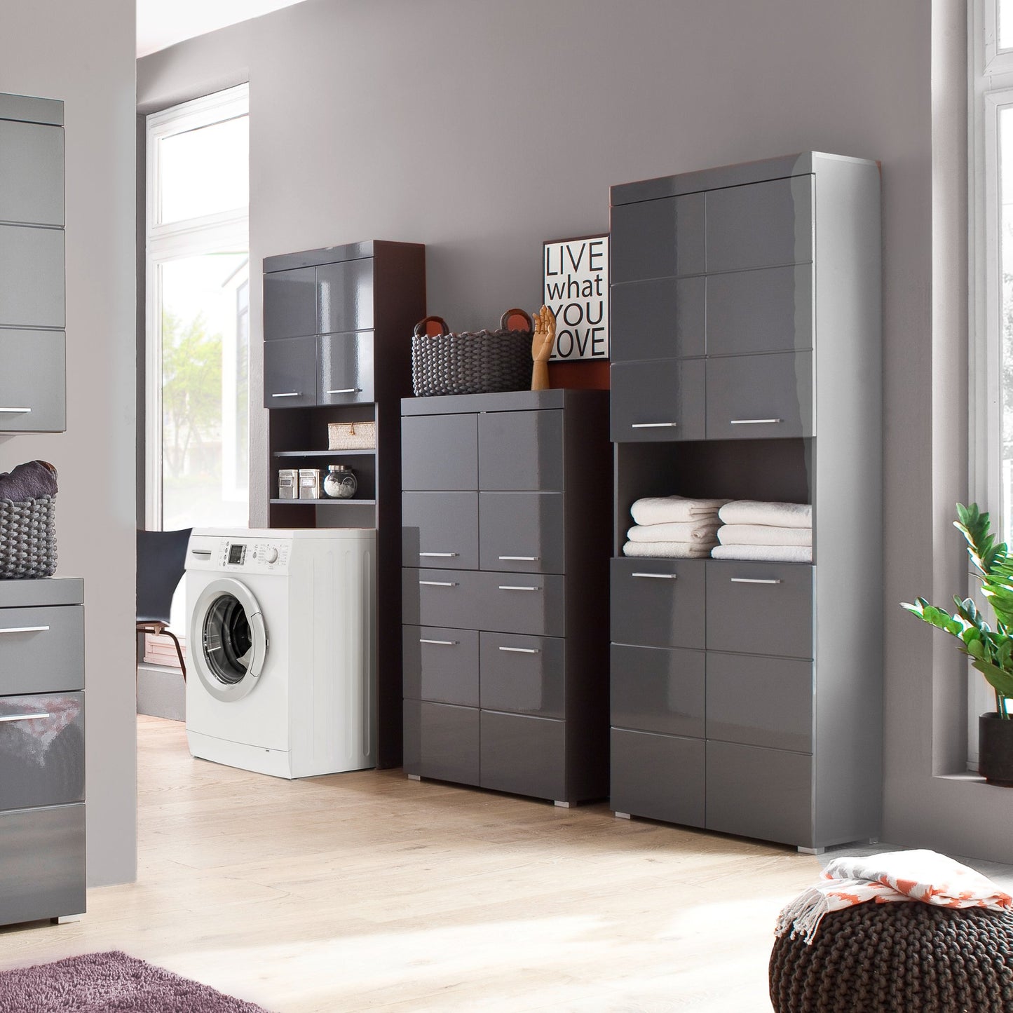 trendteam smart living Amanda Bathroom Cabinet, 73 x 132 x 31 cm, Kopus with Drawers and Lots of Storage Space