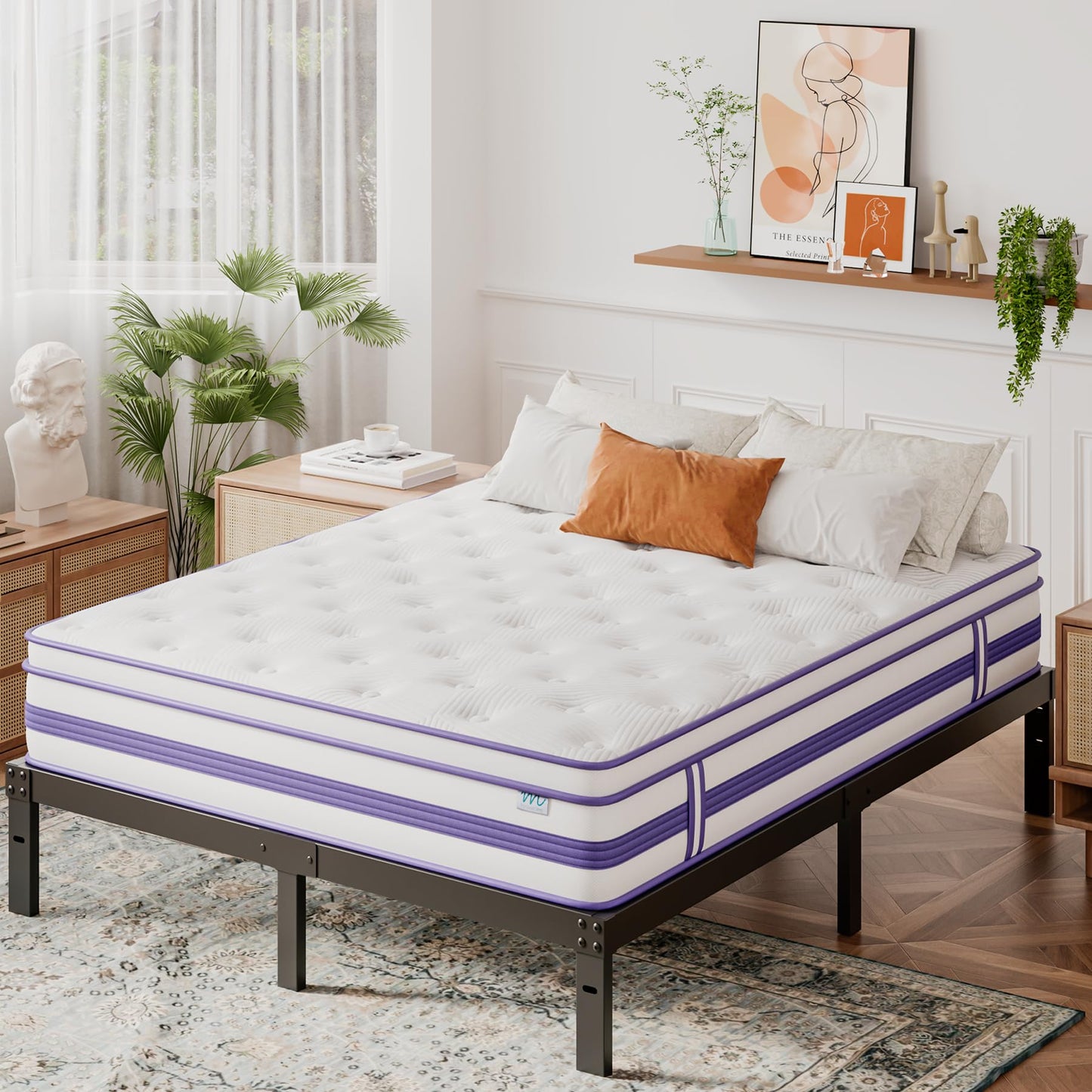 Moziel 180 x 200 cm Mattress, 26 cm Height, H3, Oeko-Tex Certified, Gel Memory Foam Hybrid, Pocket Spring, Breathable, Medium Firm, Pressure Relief, Barrel Pocket Spring Mattress Packed in Box