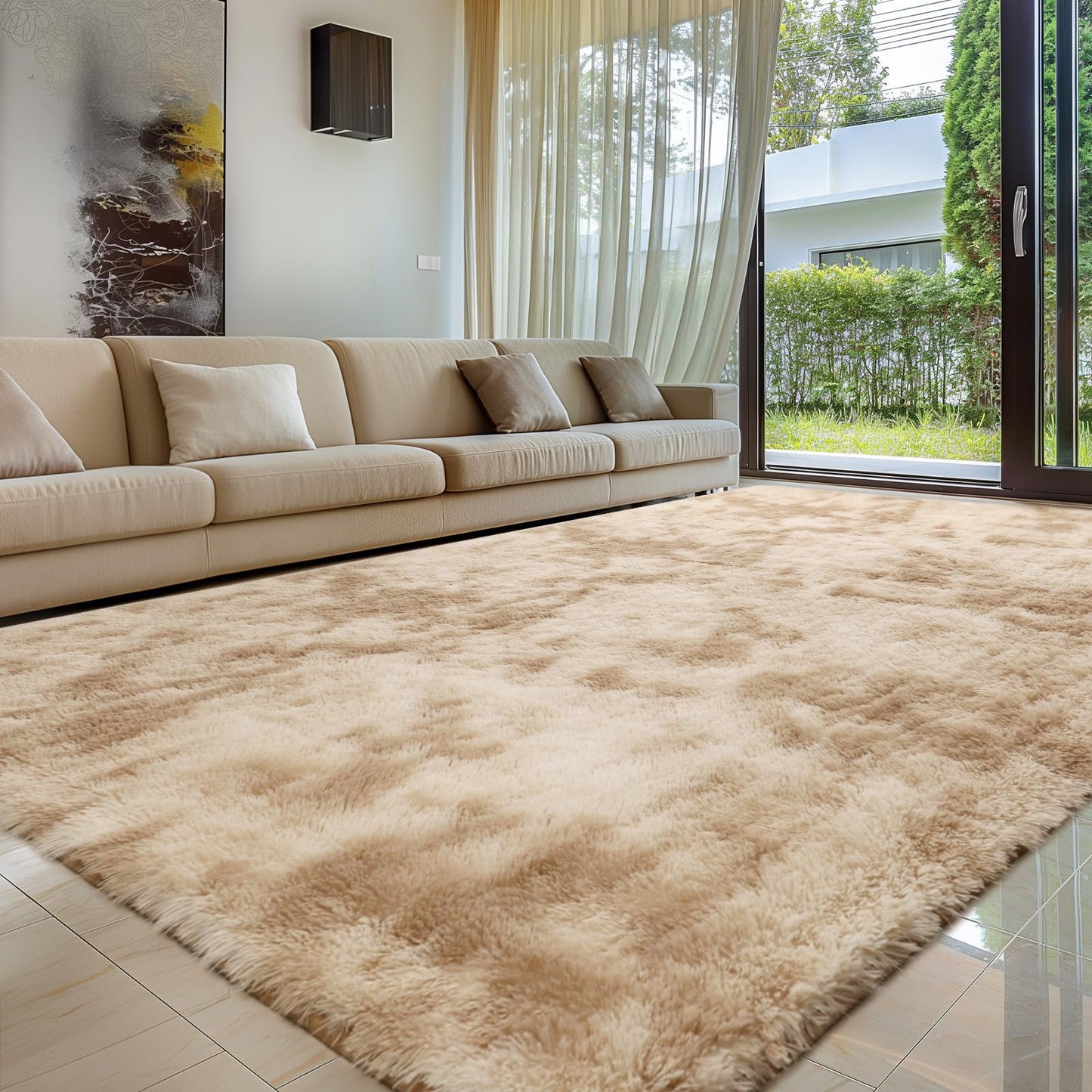 Sour Lemon Hochflor Teppich Grau Teppich Wohnzimmer 140x200 Waschbar Anti-Rutsch Extra Große Teppiche Schlafzimmer Flauschige Moderne Teppiche Matte Teppichen für Schlafzimmer Kinderzimmer