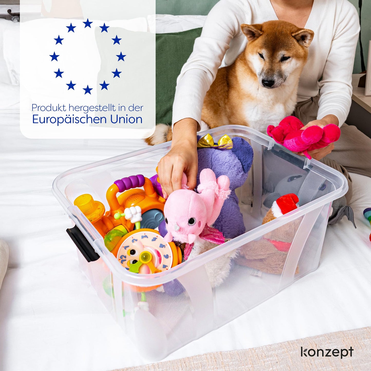 KONZEPT Storage Box with Lid 32L BPA Free Heavy Duty Locking Clips