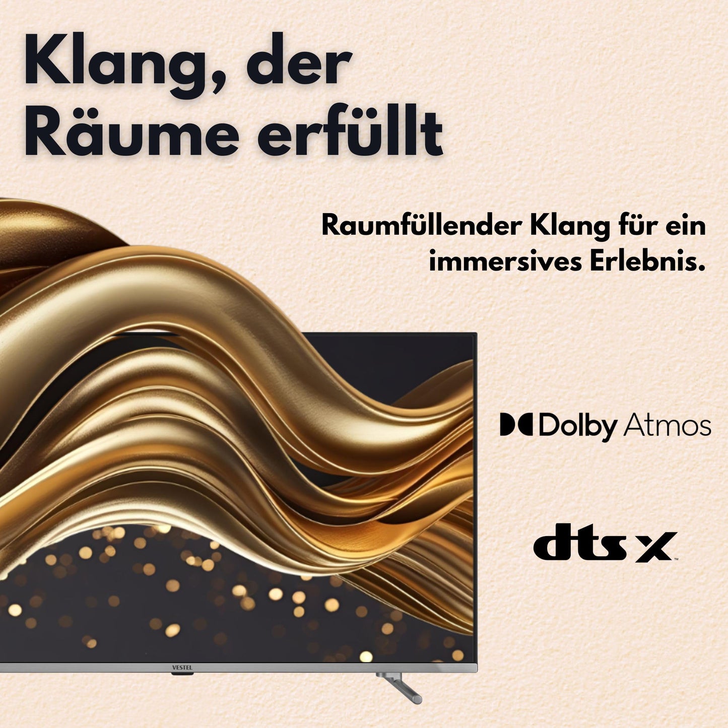 Vestel Fernseher 50 Zoll Smart TV Powered by TiVo, 4K UHD Fernseher mit Dolby Vision HDR, Dolby Atmos und integriertem Triple-Tuner, LED TV 50UT9740 schwarz