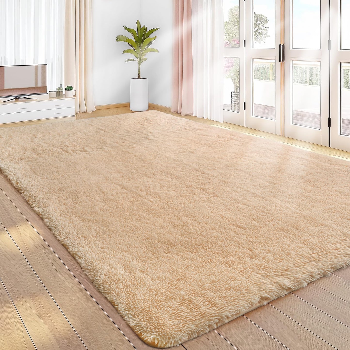 Sour Lemon Hochflor Teppich Grau Teppich Wohnzimmer 140x200 Waschbar Anti-Rutsch Extra Große Teppiche Schlafzimmer Flauschige Moderne Teppiche Matte Teppichen für Schlafzimmer Kinderzimmer