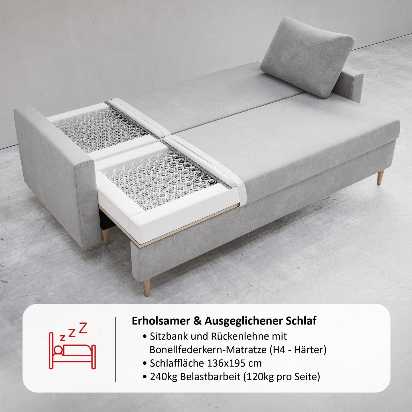 MOTIVENA Leo Sofa Set, Sofa Set 3 2 1 Living Room, Sofa 3 2 1 Set, Couch Set, Futon Set, Living Room Couch Set, Couch 3 2 1 Set, Bonell Spring Core (H4), Velvet, Grey Light Grey