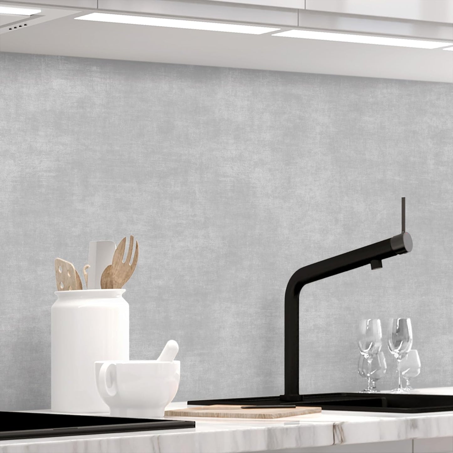 Stickerprofis Kitchen Splashback, Matte, Self-Adhesive, Pure White, 1.8 mm, Hard Plastic, for All Surfaces, Splash Guard, Premium, 60 x 280 cm