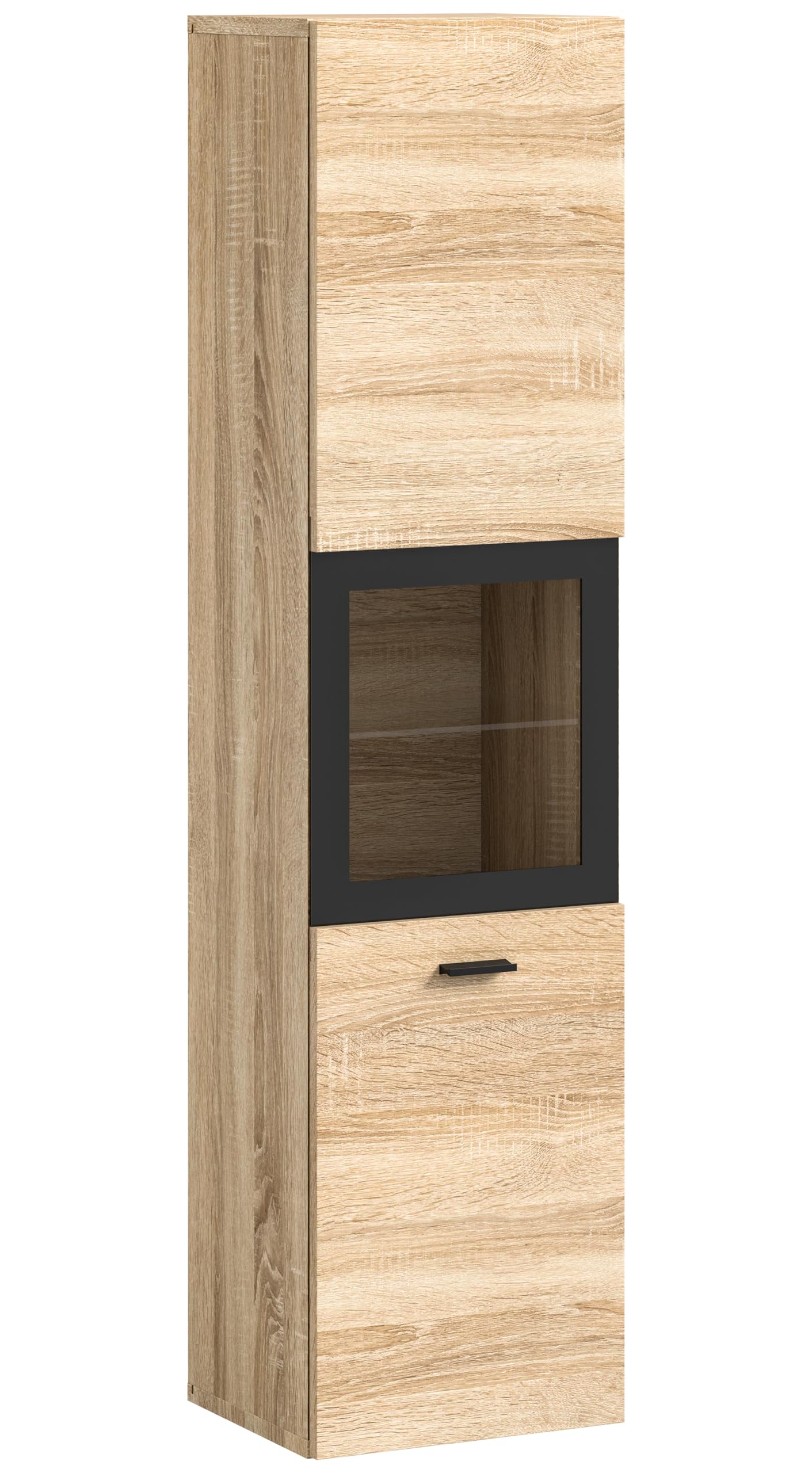 Boston Bathroom Cabinet, Standing Wall Cabinet, Hanging Cabinet, Wall Cabinet, Sonoma Oak Wood, Approx. 30 x 80 x 29 cm, Floor Standing/Hanging Mountable