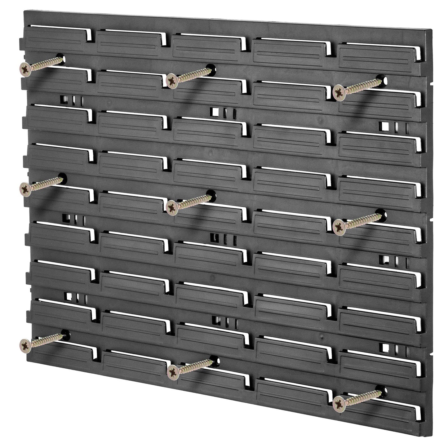 KADAX Workshop Wall Shelf, 58 x 78 cm Storage System Made of Robust Plastic, UV-Resistant Workshop Shelf, Expandable Wall Plates, Shed Rack for Garage (Black, 50 Pieces v2)
