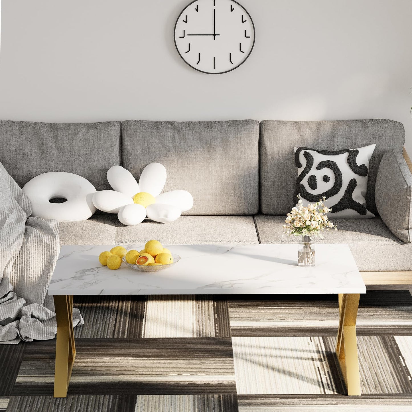 Garden 4 you X Coffee Table, White + Gold