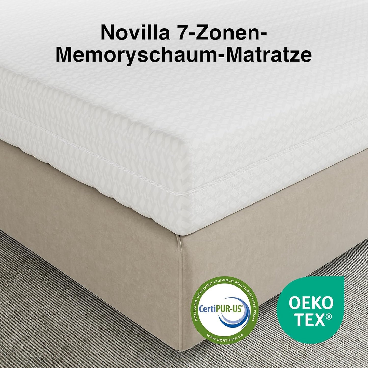Novilla Mattress H3/H4 7-Zone Cold Foam Mattress, 140 x 200 cm, Various Sizes and Heights, Breathable Cover Washable at 60 °C, Oeko-Tex & CertiPUR-US Certified, Rolled Mattress, 18 cm