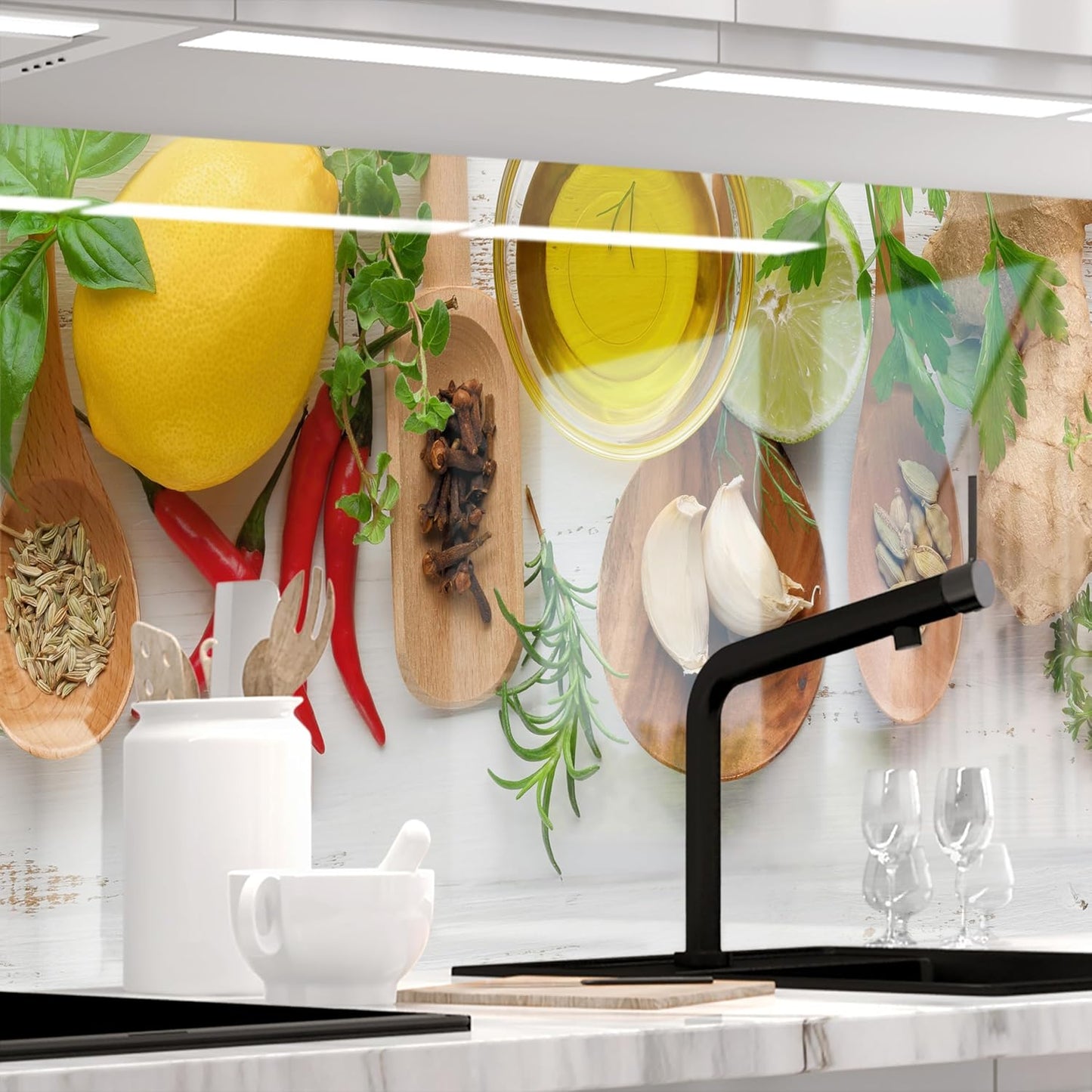 Stickerprofis Kitchen Splashback, Matte, Self-Adhesive, Pure White, 1.8 mm, Hard Plastic, for All Surfaces, Splash Guard, Premium, 60 x 280 cm