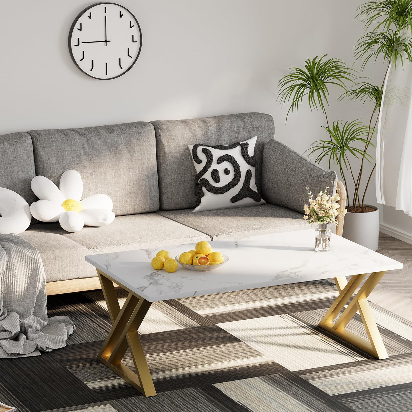 Garden 4 you X Coffee Table, White + Gold