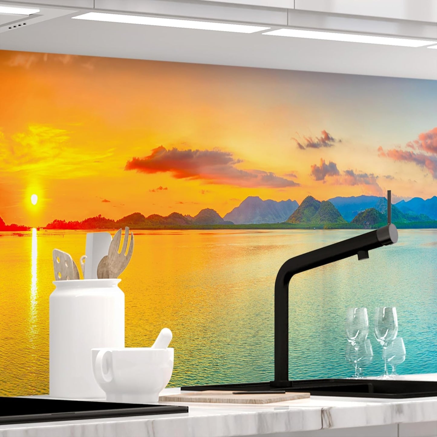 Stickerprofis Kitchen Splashback, Matte, Self-Adhesive, Pure White, 1.8 mm, Hard Plastic, for All Surfaces, Splash Guard, Premium, 60 x 280 cm