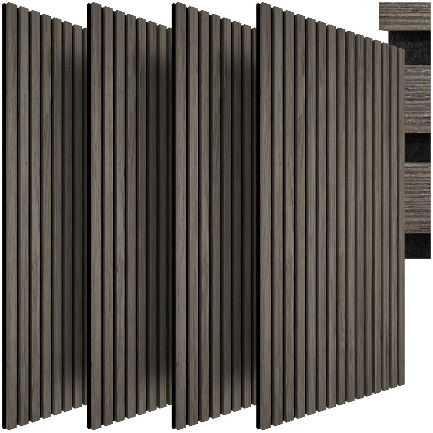 tectake® 3D Acoustic Panels, Wood Look Panels, Wall Panels in Wood Look as Sound Absorber, Panels for Living Room, Kitchen, Wall Decoration, Wall Cladding and Sound Insulation - Light Oak, Set of 4