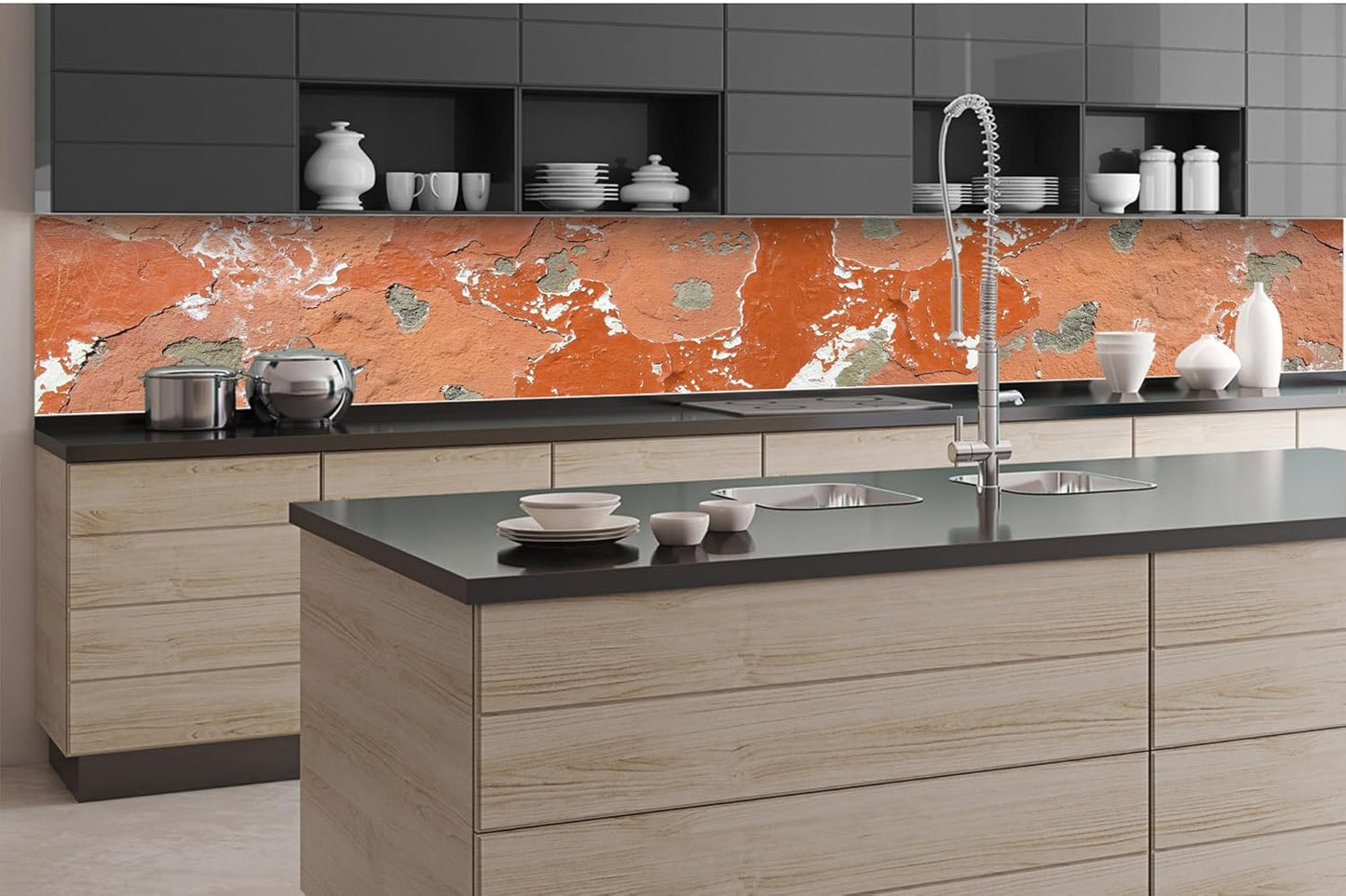 Dimex Kitchen Back Wall Film Self-Adhesive Fresco 350 x 60 cm Adhesive Film, Decorative Film, Splash Guard for Kitchen Made in EU