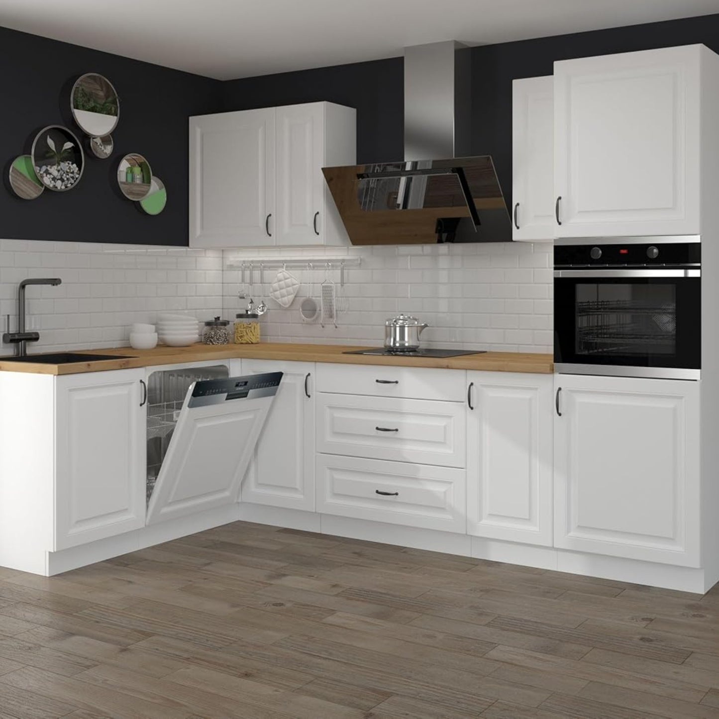 Stilo Country House Kitchen White 170 x 285 cm Kitchen Unit Fitted Kitchen Corner Kitchen Corner Kitchen