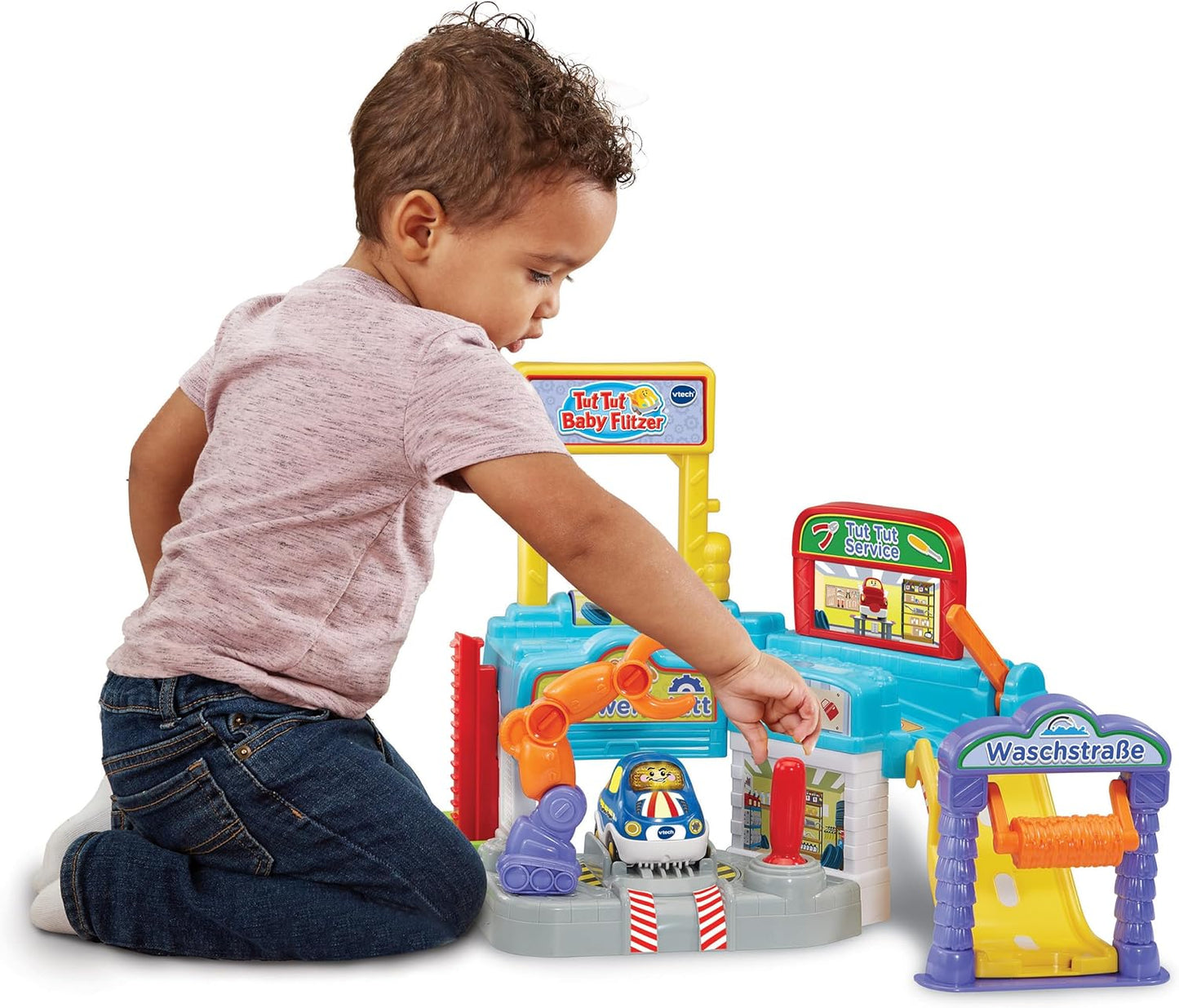 VTech TUT TUT Baby Speedster Car Workshop - Interactive Workshop with Robot Arm and Many Playing Options - For Children Aged 1-5 Years