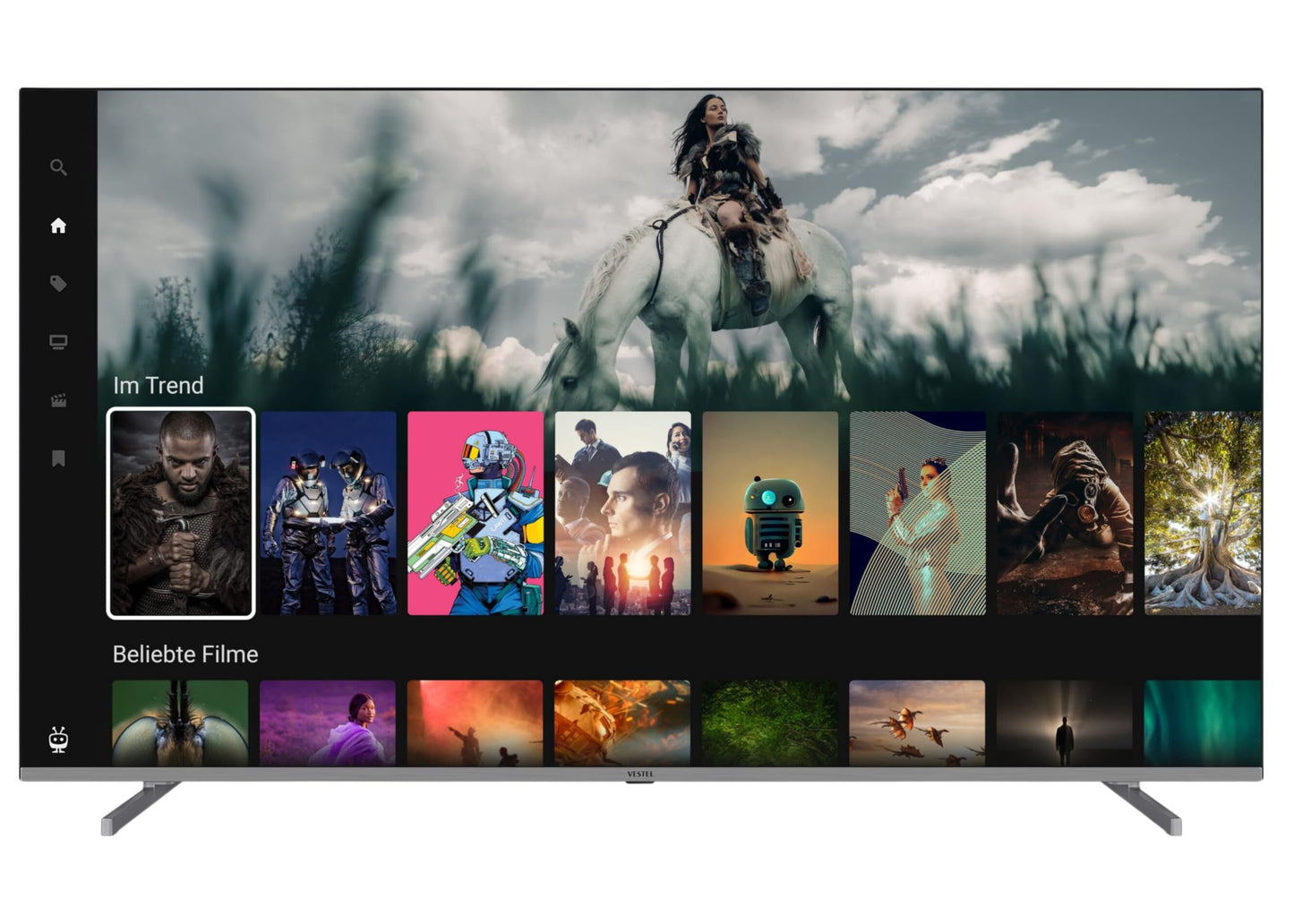 Vestel Fernseher 50 Zoll Smart TV Powered by TiVo, 4K UHD Fernseher mit Dolby Vision HDR, Dolby Atmos und integriertem Triple-Tuner, LED TV 50UT9740 schwarz