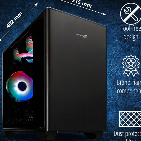 SIMPLETEK - Gaming PC with i5-14400F | 16GB DDR4 1TB SSD GPU RTX 4060 8GB WiFi 6 550W | 9x USB 1x HDMI 3x DisplayPort | Windows 11 Home
