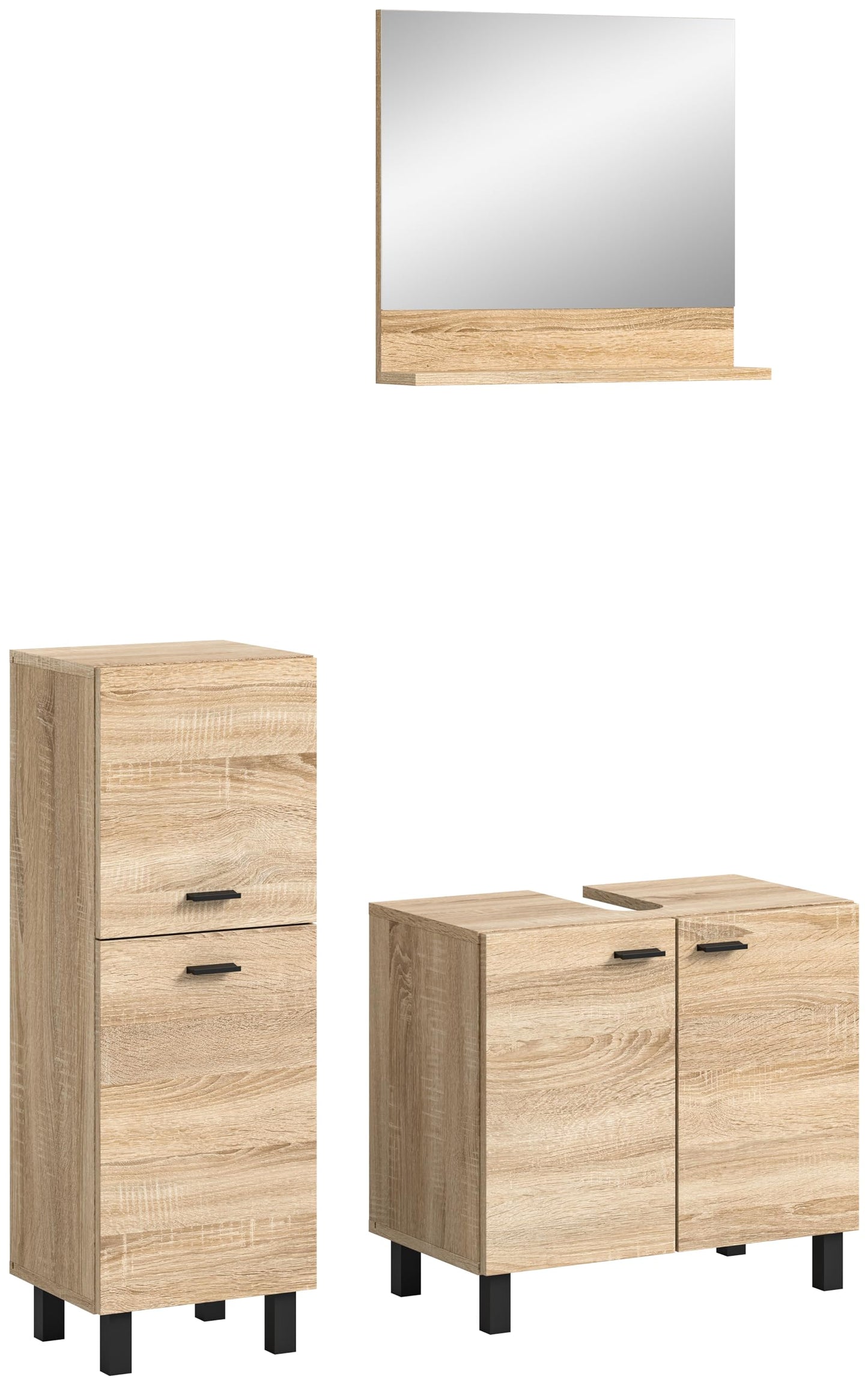 Boston Bathroom Cabinet, Standing Wall Cabinet, Hanging Cabinet, Wall Cabinet, Sonoma Oak Wood, Approx. 30 x 80 x 29 cm, Floor Standing/Hanging Mountable