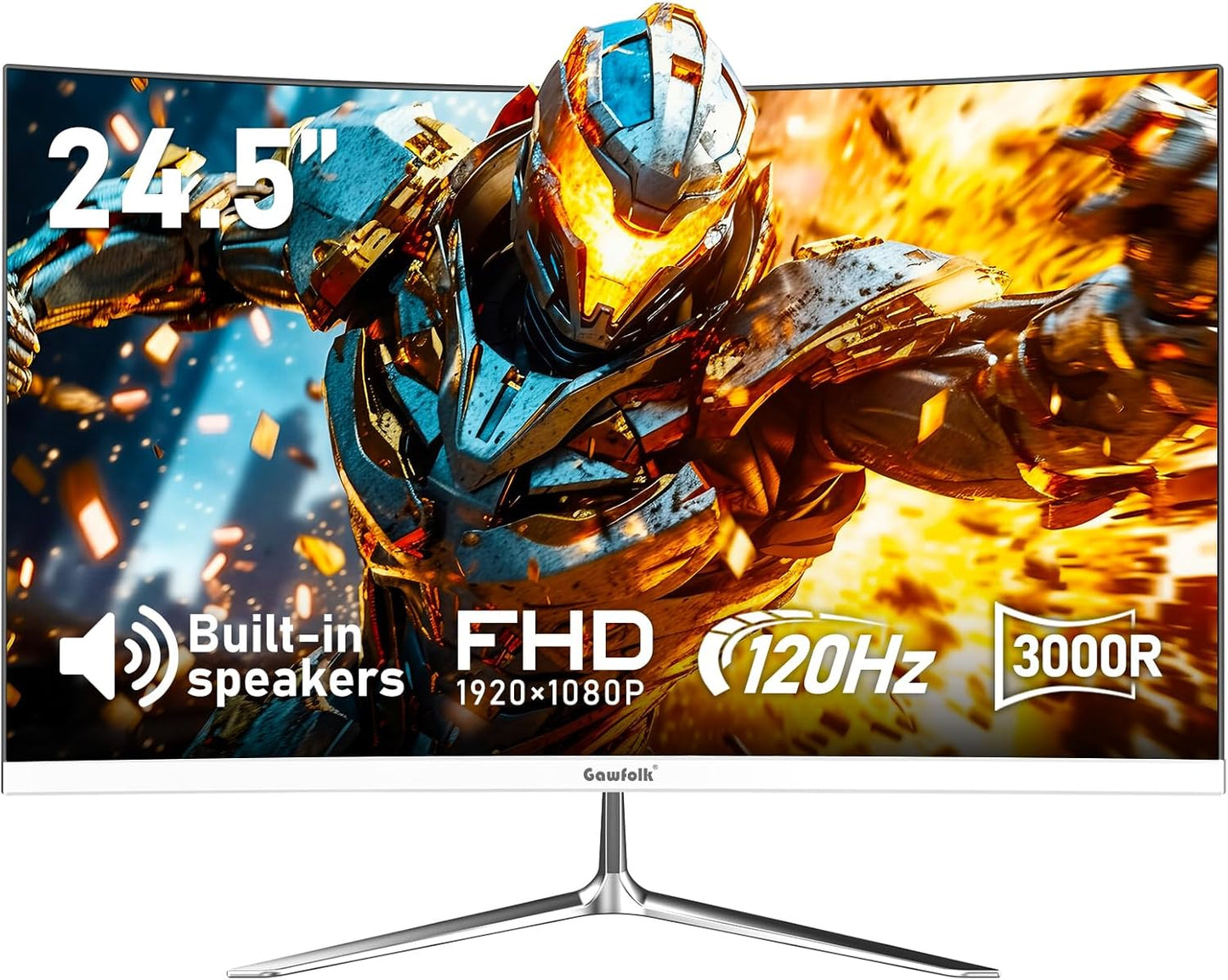 Gawfolk 32 Zoll Curved Gaming Monitor 180HZ / 165Hz / 144hz PC Bildschirm Full HD 1080P, Rahmenloses 1800R Gebogenes Computerbildschirm mit FreeSync und Eye Care Technologie, unterstützt VESA