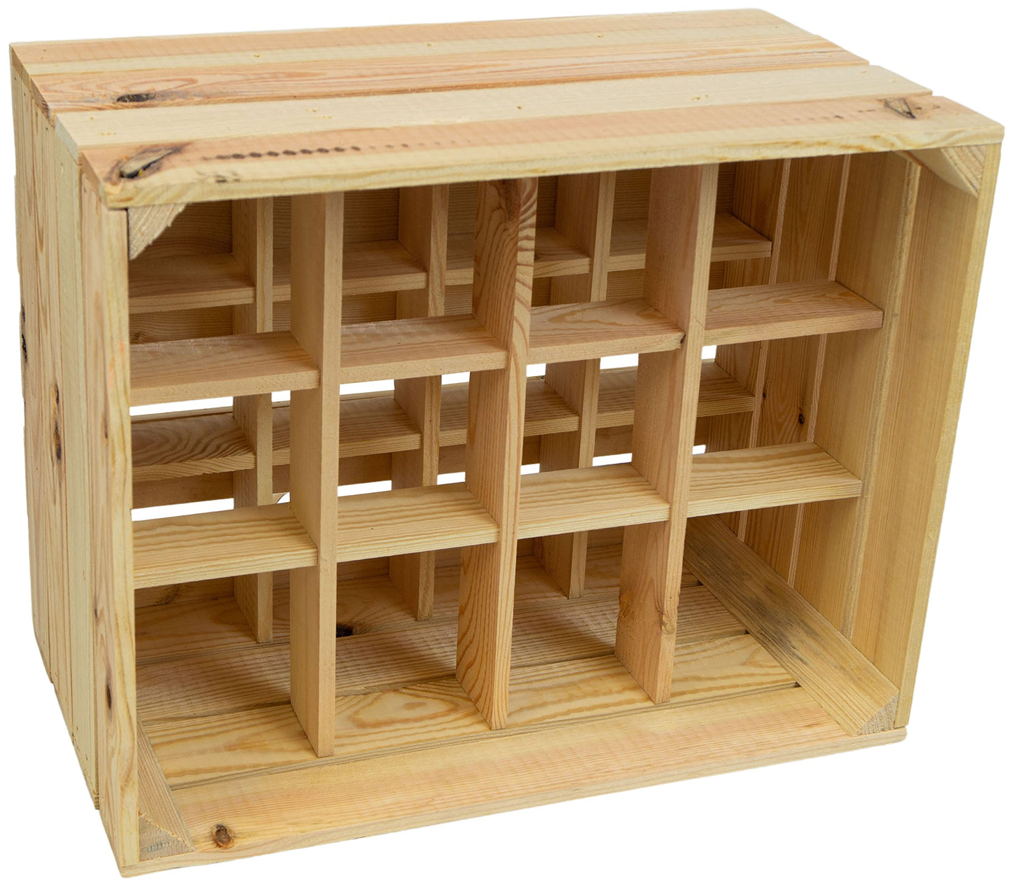 Kistenkolli Altes Land Bottle Rack, Henry, Natural, Flamed, Dimensions Approx. 50 x 40 x 30 cm, wine rack