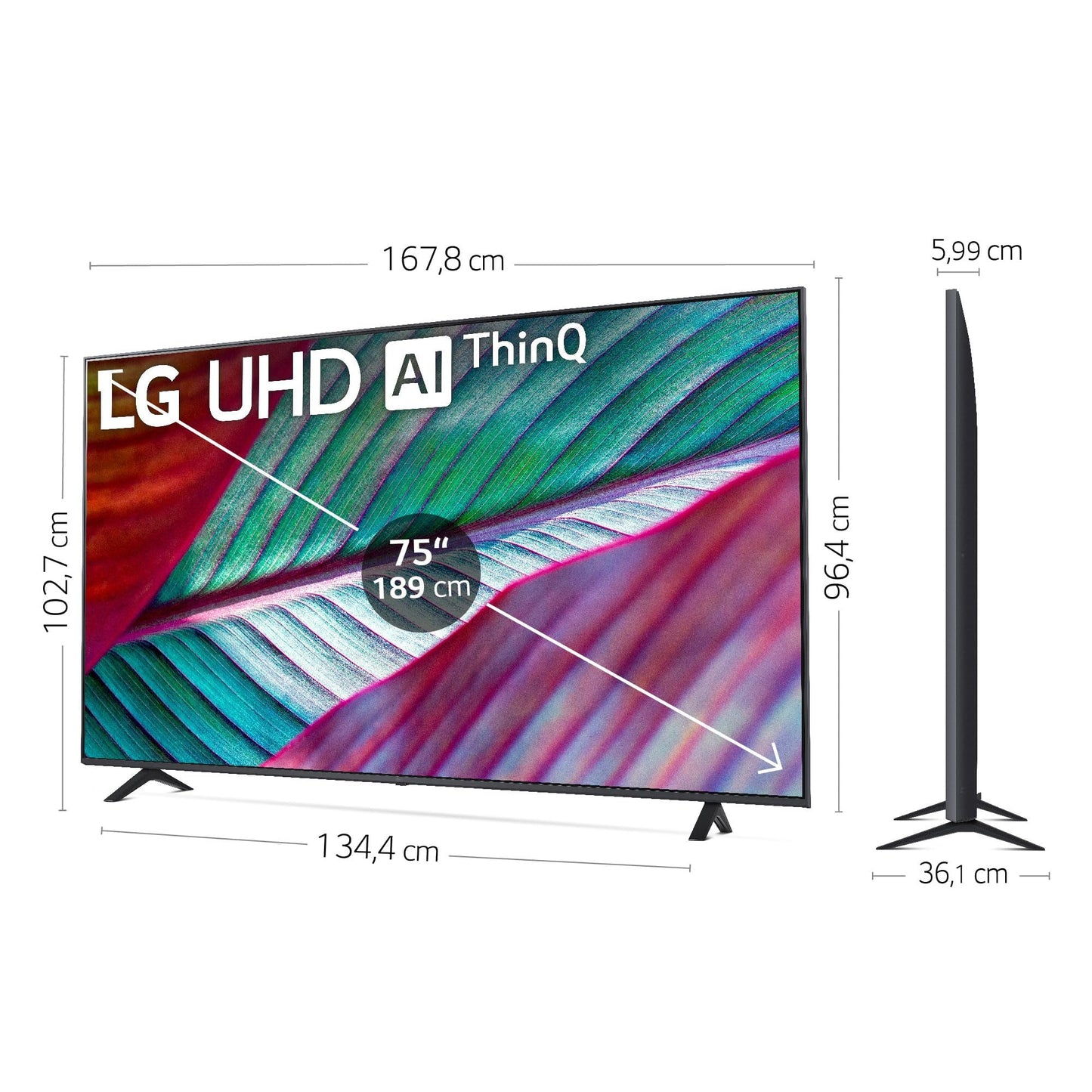 LG 50UR78006LK 127 cm (50 Zoll) UHD Fernseher (Active HDR, 60 Hz, Smart TV) [Modelljahr 2023]