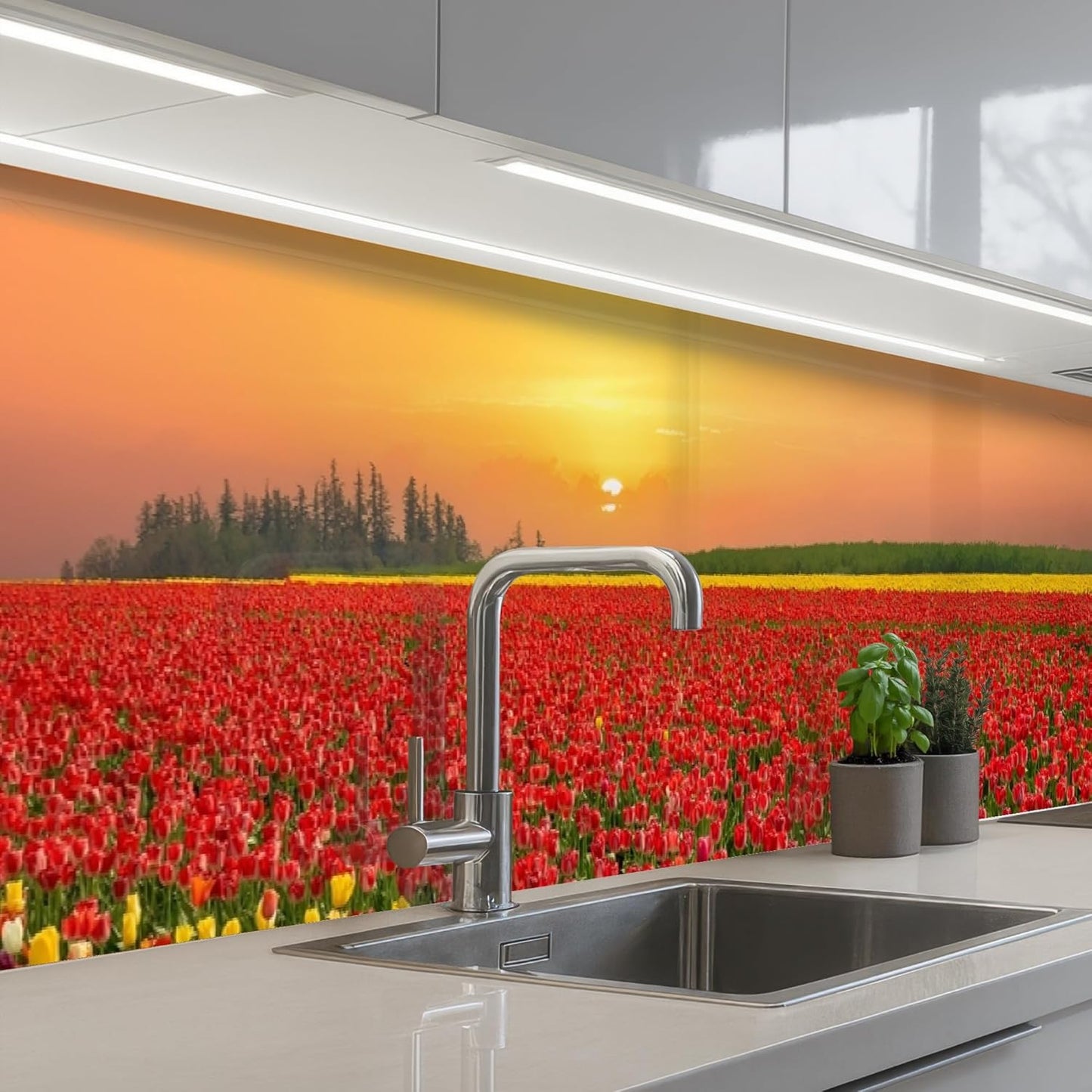 Splash Guard Kitchen Back Wall 60 x 80 cm Kitchen Washable Self-Adhesive Kitchen Wall Kitchen Front Kitchen Back Wall Protection Lavender - Purple - Flowers - Natural