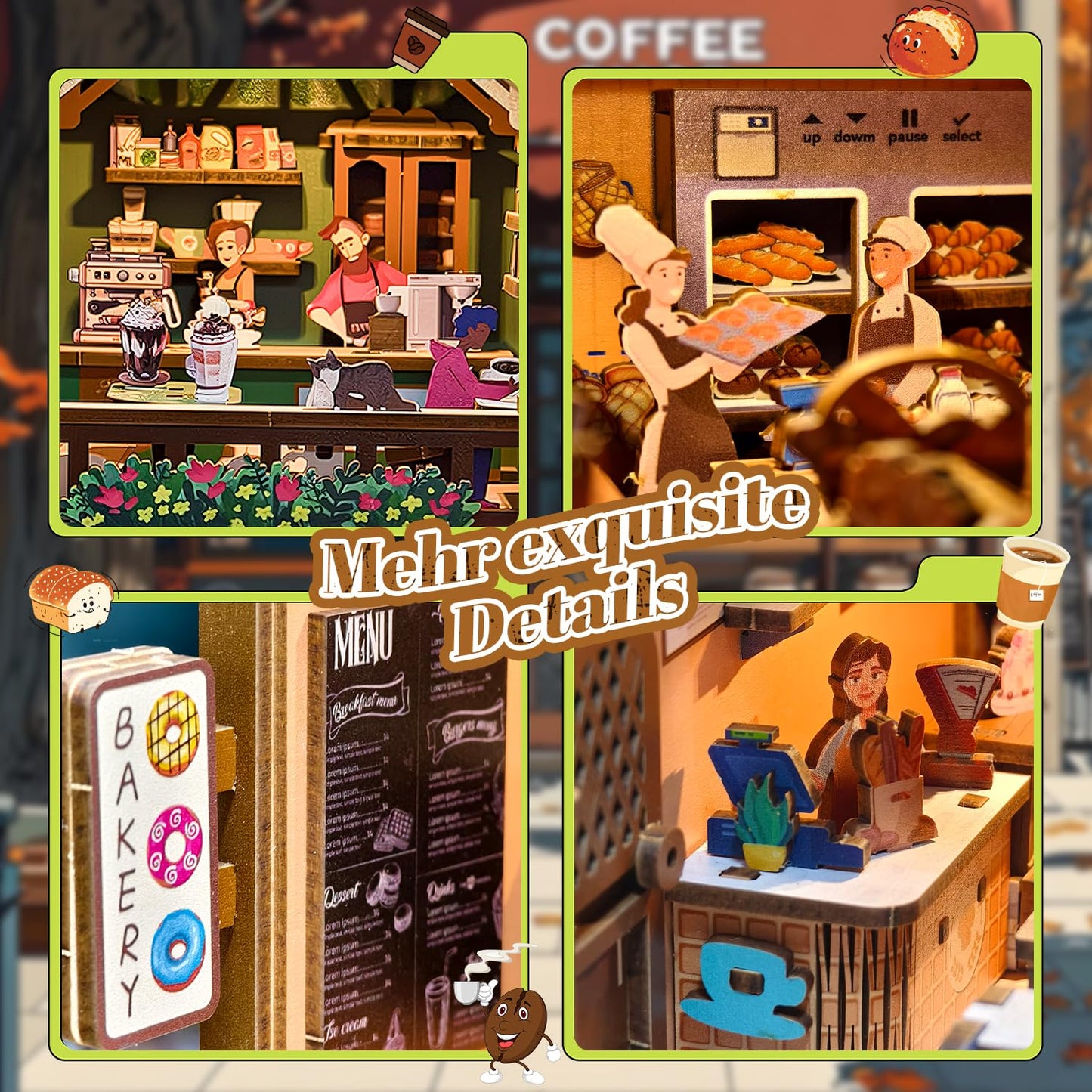 Book Nook Japan, Sakura Straße Booknook Japanischer Kit, 293PCS DIY Miniature House mit Licht, 3D Puzzle für Erwachsene und Heranwachsende, Japanische Deko Holzpuzzle Erwachsene Bücherregaldekoration