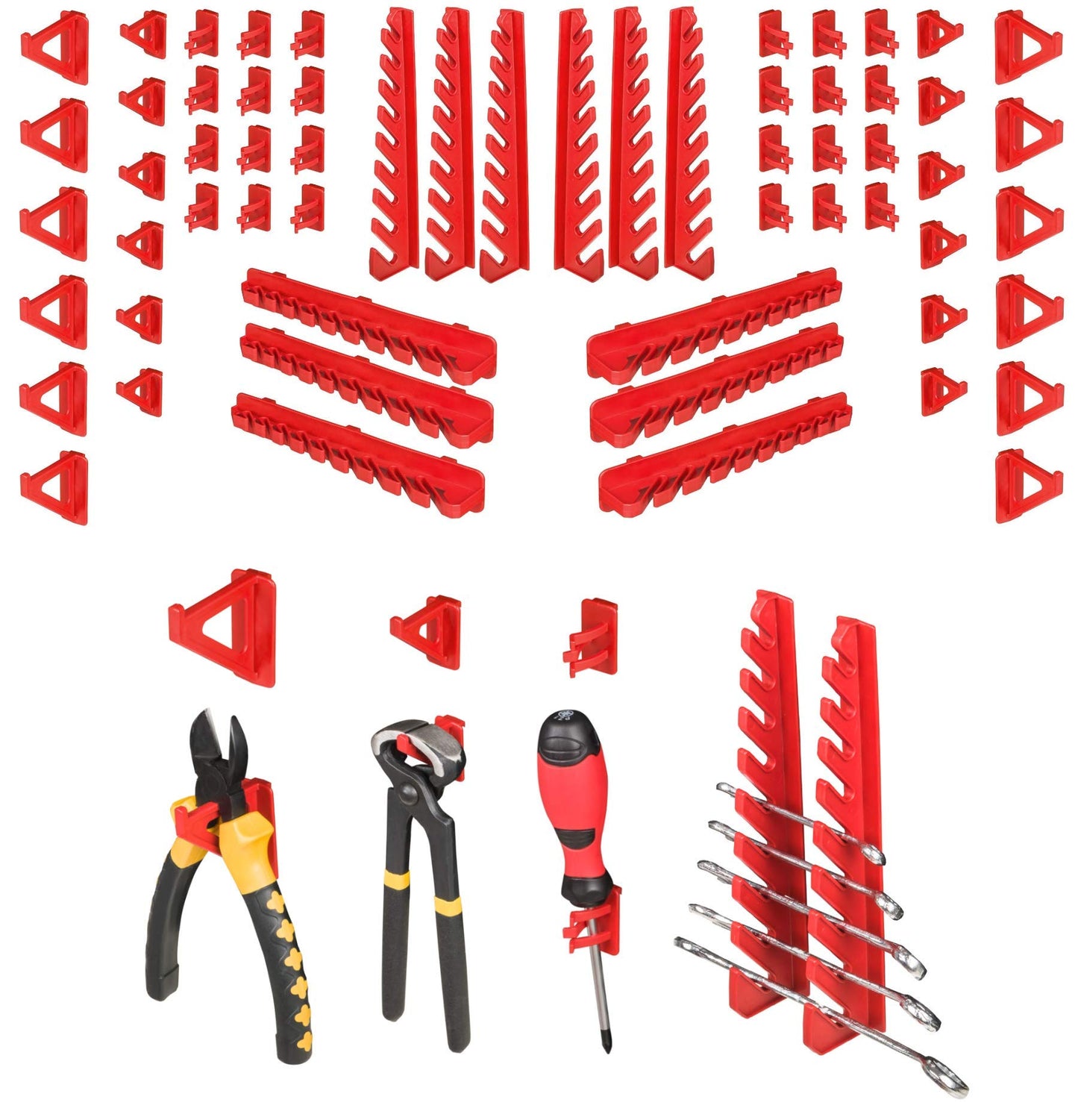 Tool Wall 1152 x 780 mm – Pafen Set Tool Holders with Perforated Wall Storage System Wall Shelf Workshop Shelf