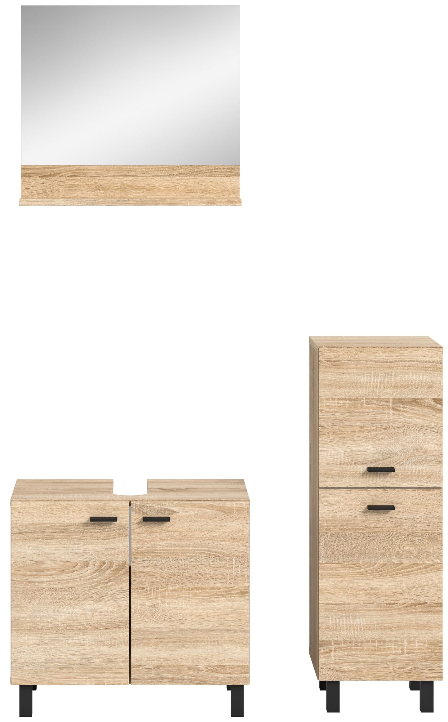 Boston Bathroom Cabinet, Standing Wall Cabinet, Hanging Cabinet, Wall Cabinet, Sonoma Oak Wood, Approx. 30 x 80 x 29 cm, Floor Standing/Hanging Mountable