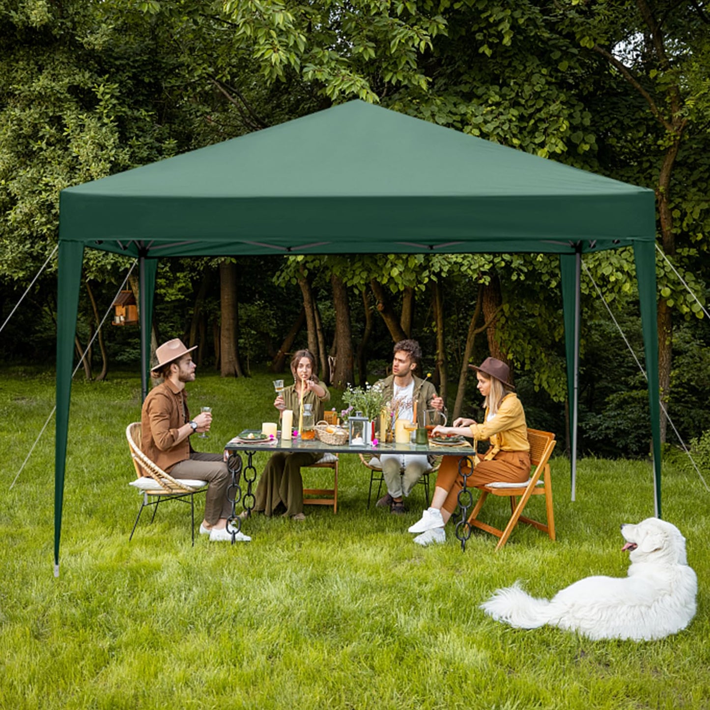 Gazebo 3 x 6 m, Folding Gazebo, Waterproof, Stable, Winterproof, UV Protection 50+, 420D Oxford, Foldable Height Adjustable, Party Tent, Garden Tent, for Garden, Camping, Outdoor, Black, 6