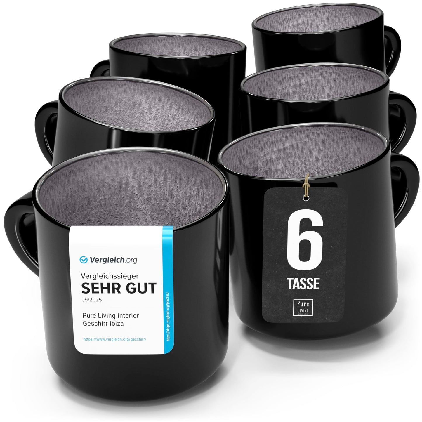 Ibiza Stoneware Crockery Set for 12 People, 48 Pieces, Test Winner, Dreamlike Mediterranean Stoneware Crockery Set, Bowl and Plate Set, Dinner Service for 12 People, Pure Living Crockery Sets in Deep