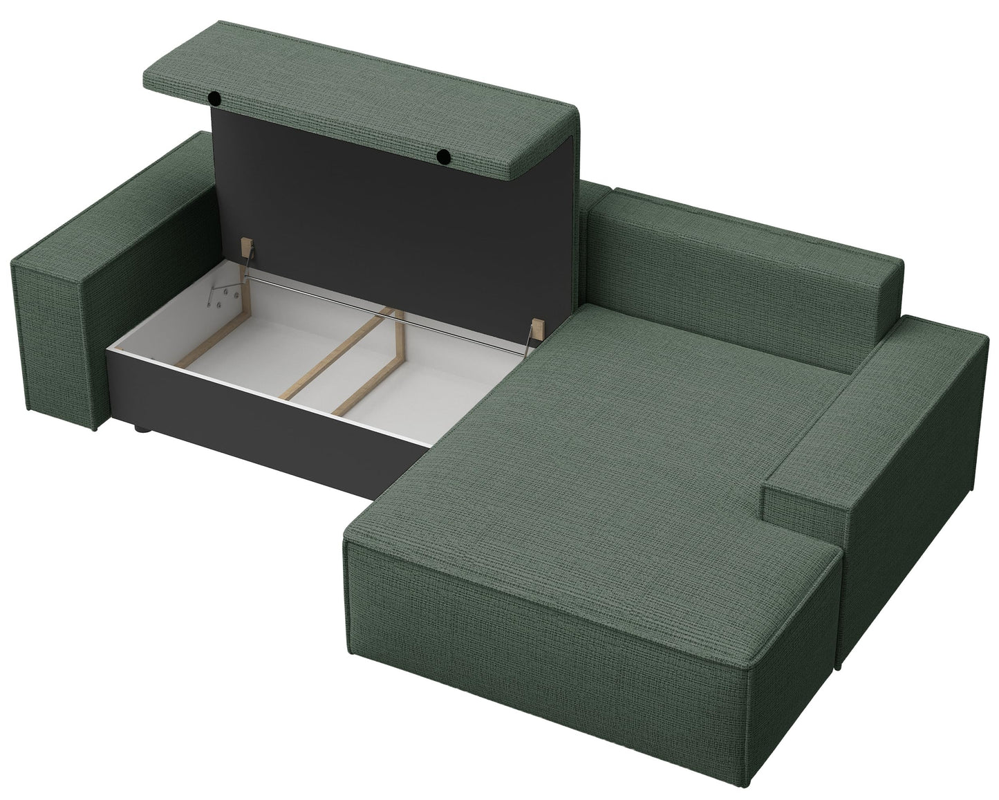 Selsey Sofa Corner Sofa Bed Couch with Storage Space Sleep Function Easy Care Polyurethane Foam L Shape Right Farese Beige Corduroy Look