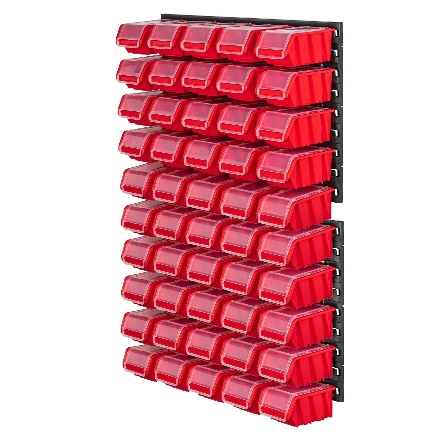 KADAX Workshop Wall Shelf, 58 x 78 cm Storage System Made of Robust Plastic, UV-Resistant Workshop Shelf, Expandable Wall Plates, Shed Rack for Garage (Black, 50 Pieces v2)